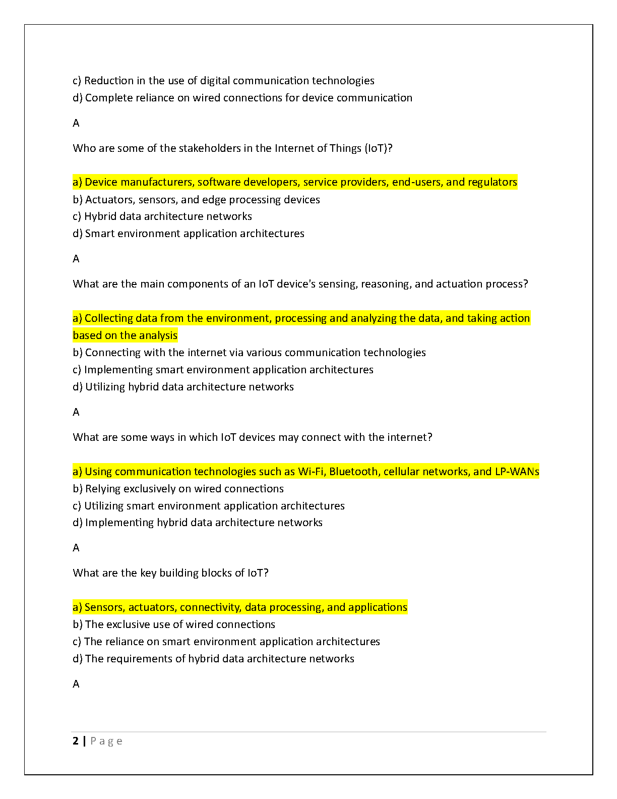 WGU D337 IoT Final Exam Test Bank 2025
