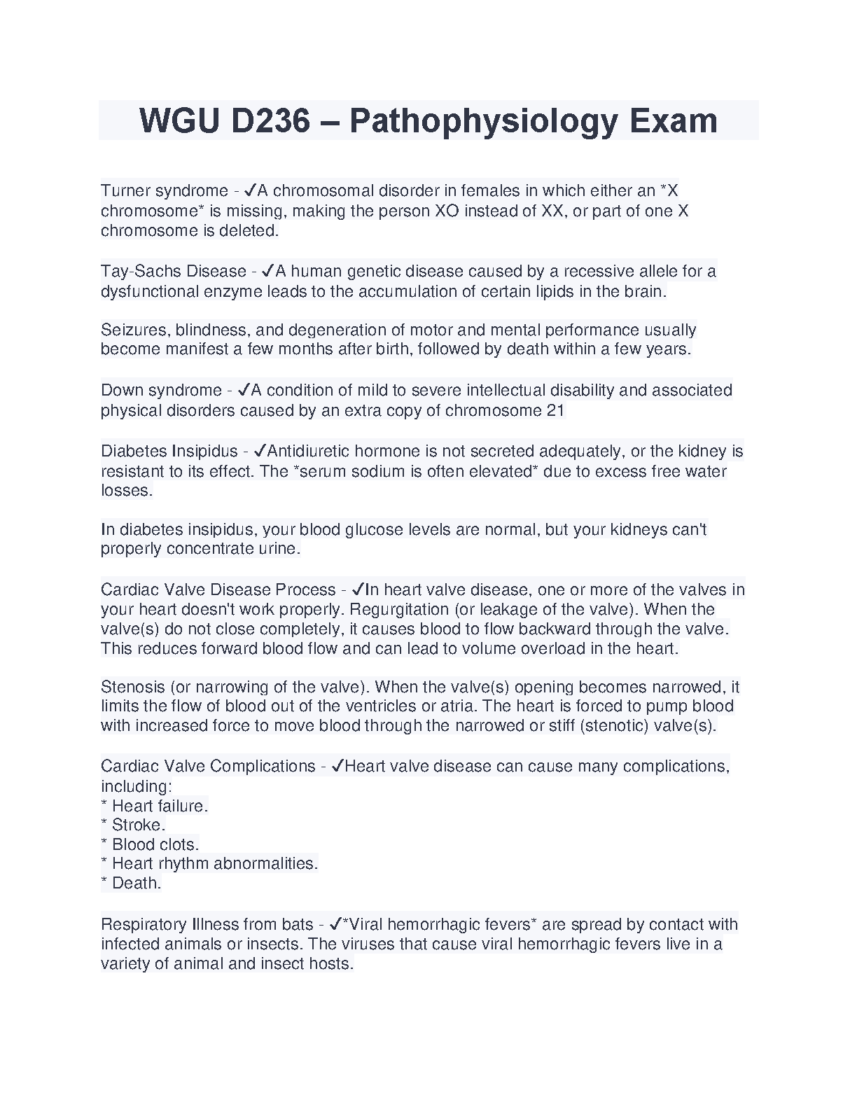 WGU D236 Pathophysiology Study Guide 2024/25 IMG-1