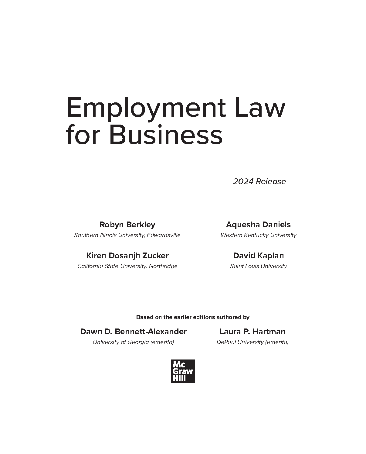 Employment Law Test Bank 2024 Berkley Daniels Kaplan