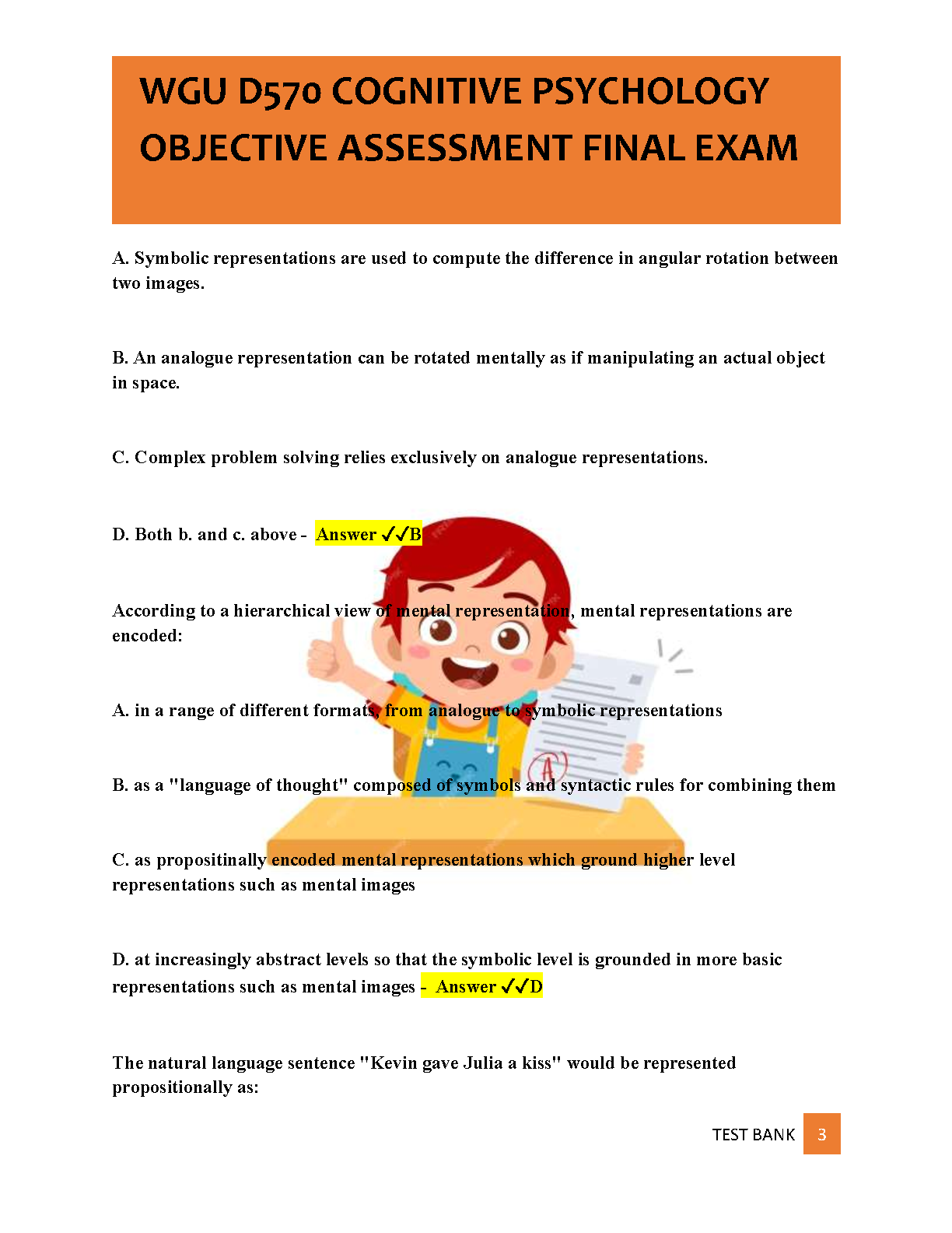 WGU D570 Cognitive Psychology Test Bank IMG-3