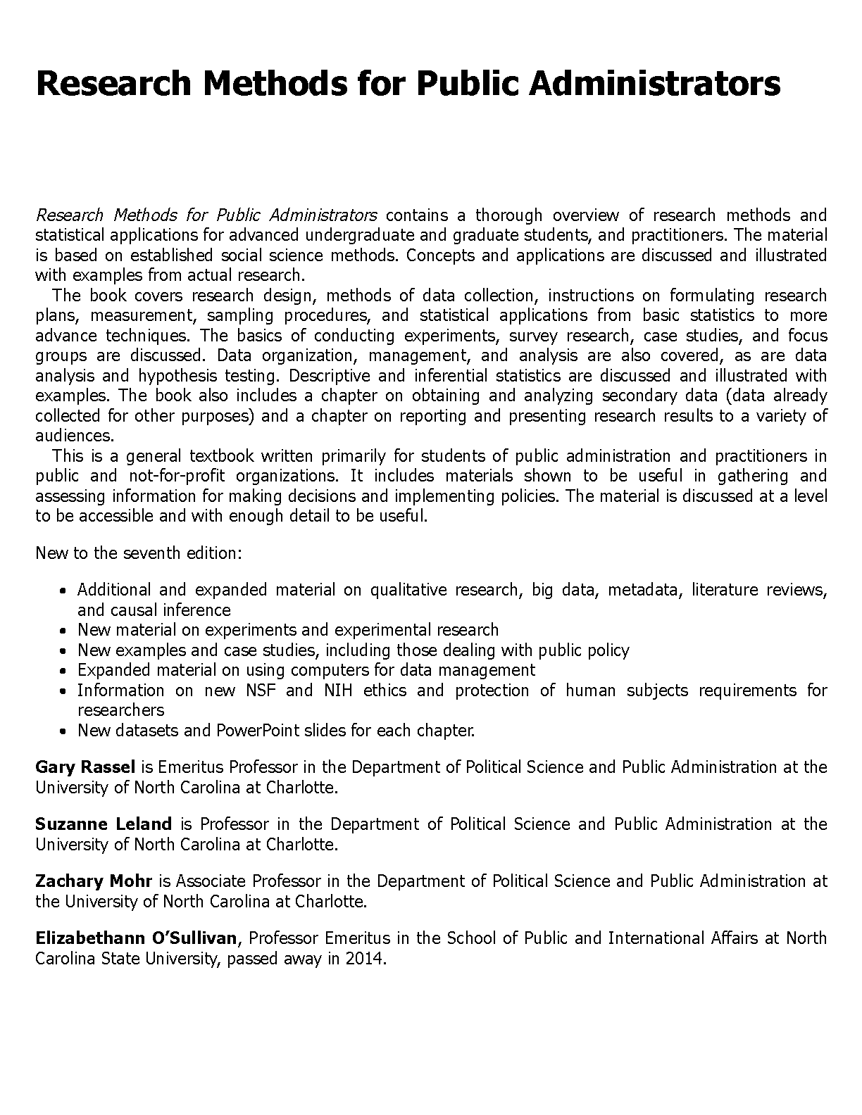 Public Admin Research Methods 7e Test Bank Solutions