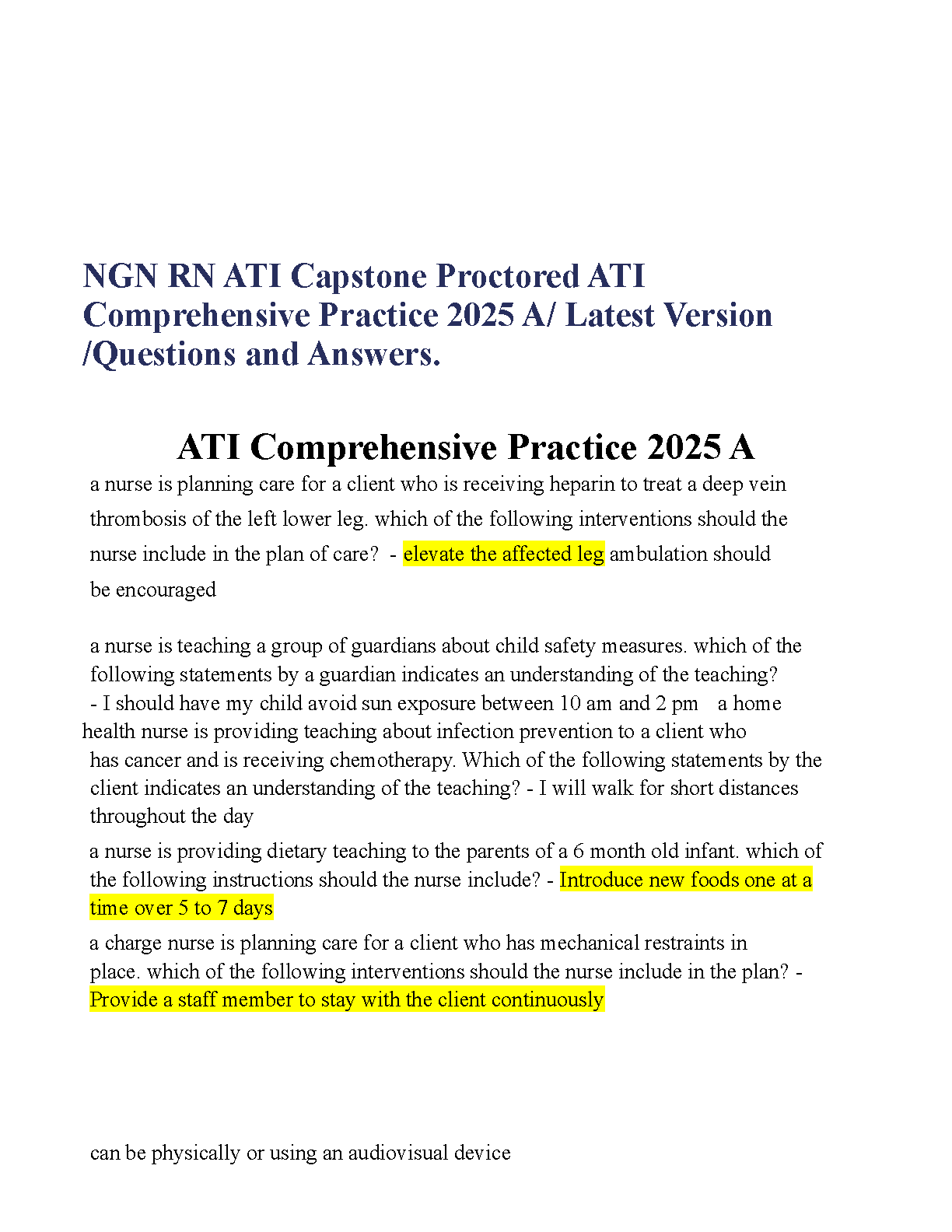 ATI NGN RN Capstone Proctored Practice 2026/27 Exam Q&A IMG-1