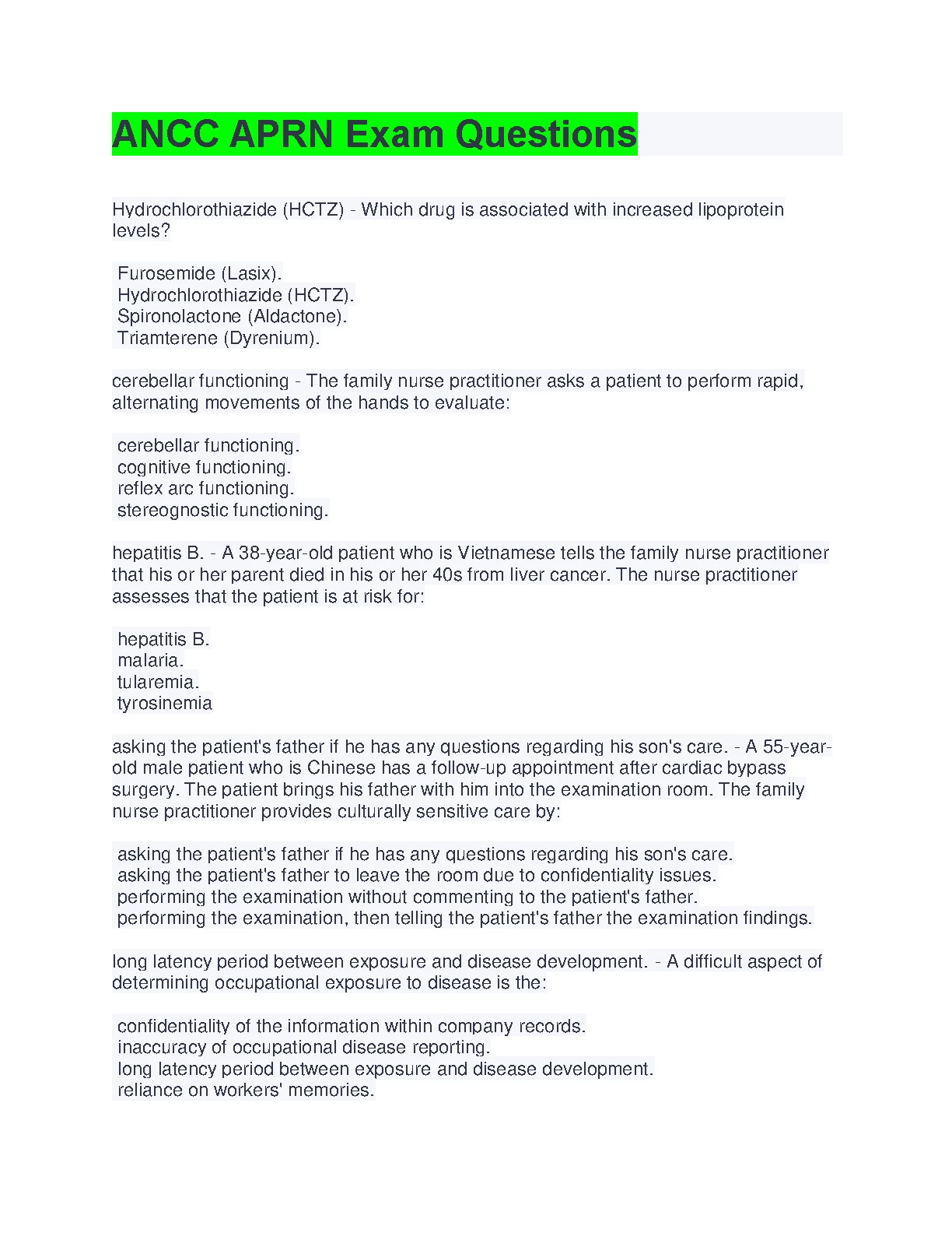 ANCC APRN Exam Prep 2026-27 Practice Test Bank