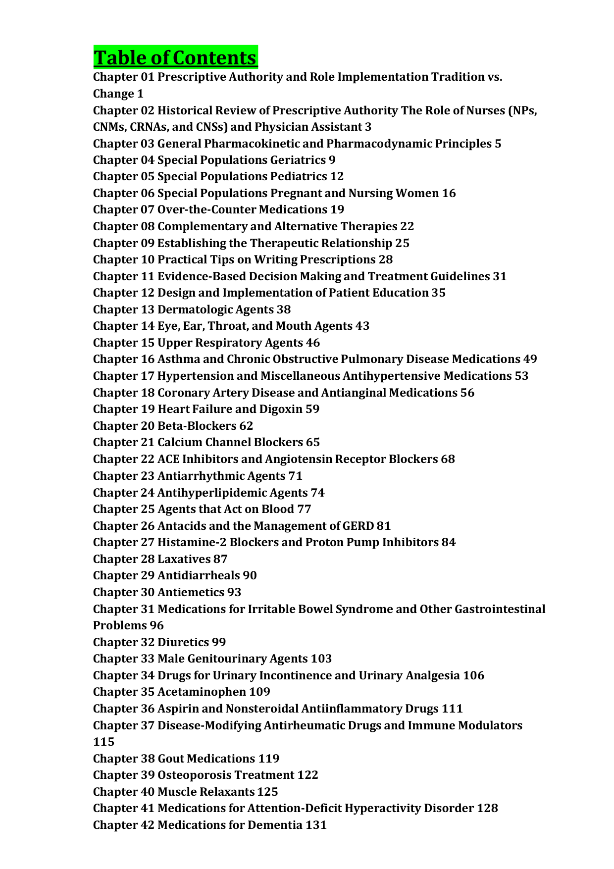 Edmunds' Pharmacology 5th Edition TEST BANK