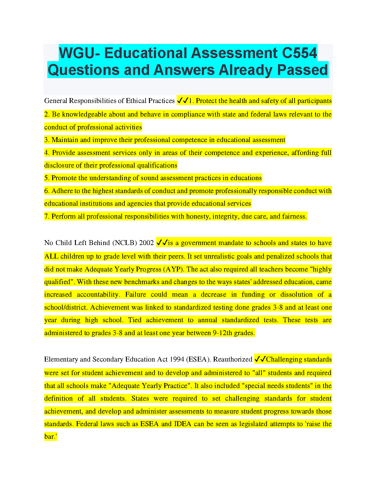 WGU C554 Assessment Q&A 2024-2025 Study Resource