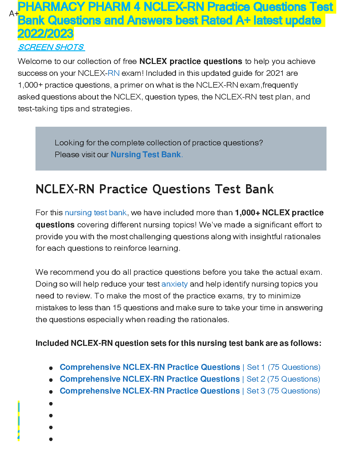NCLEX-RN Test Bank 2026: 1000+ Practice Qs & Rationales IMG-1