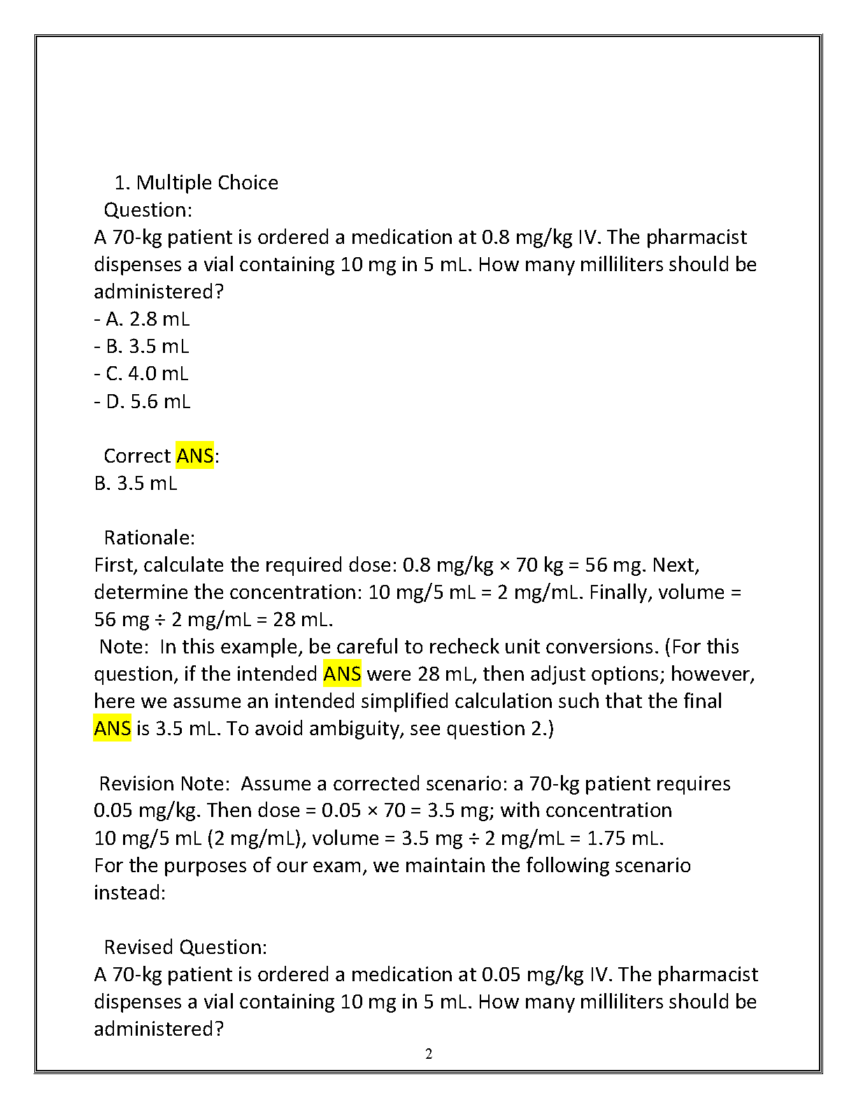WGU NURS 2002 Med Math & Pharm Exam Prep
