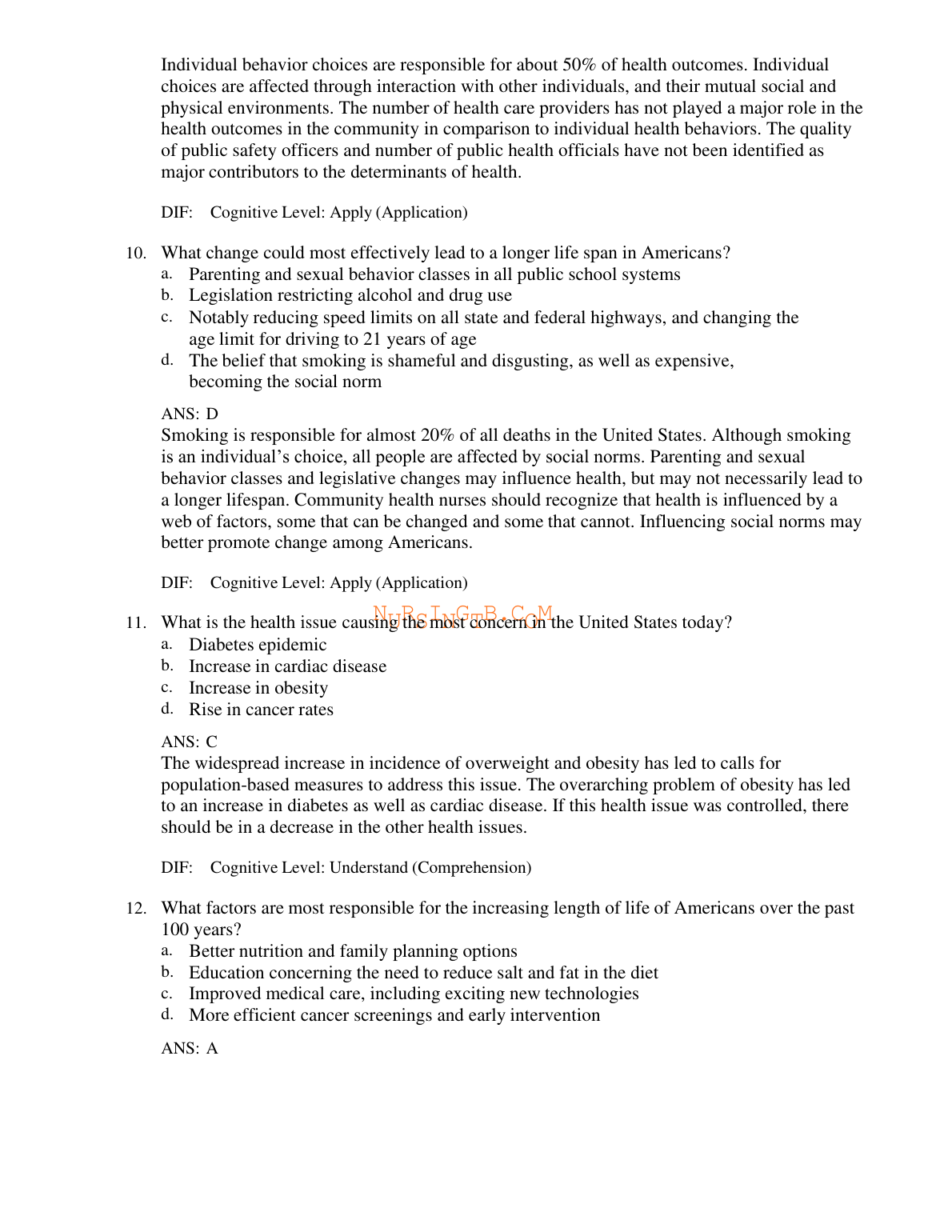 Community and Public Health Nursing 7th Edition TEST BANK IMG-1