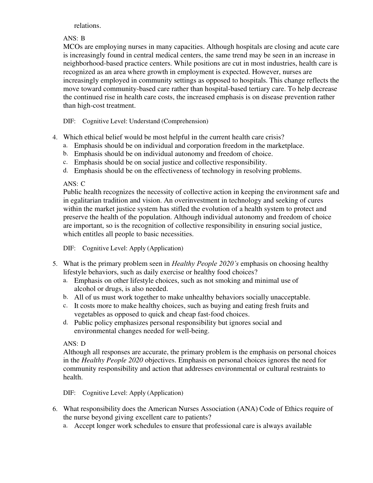 Community and Public Health Nursing 7th Edition TEST BANK