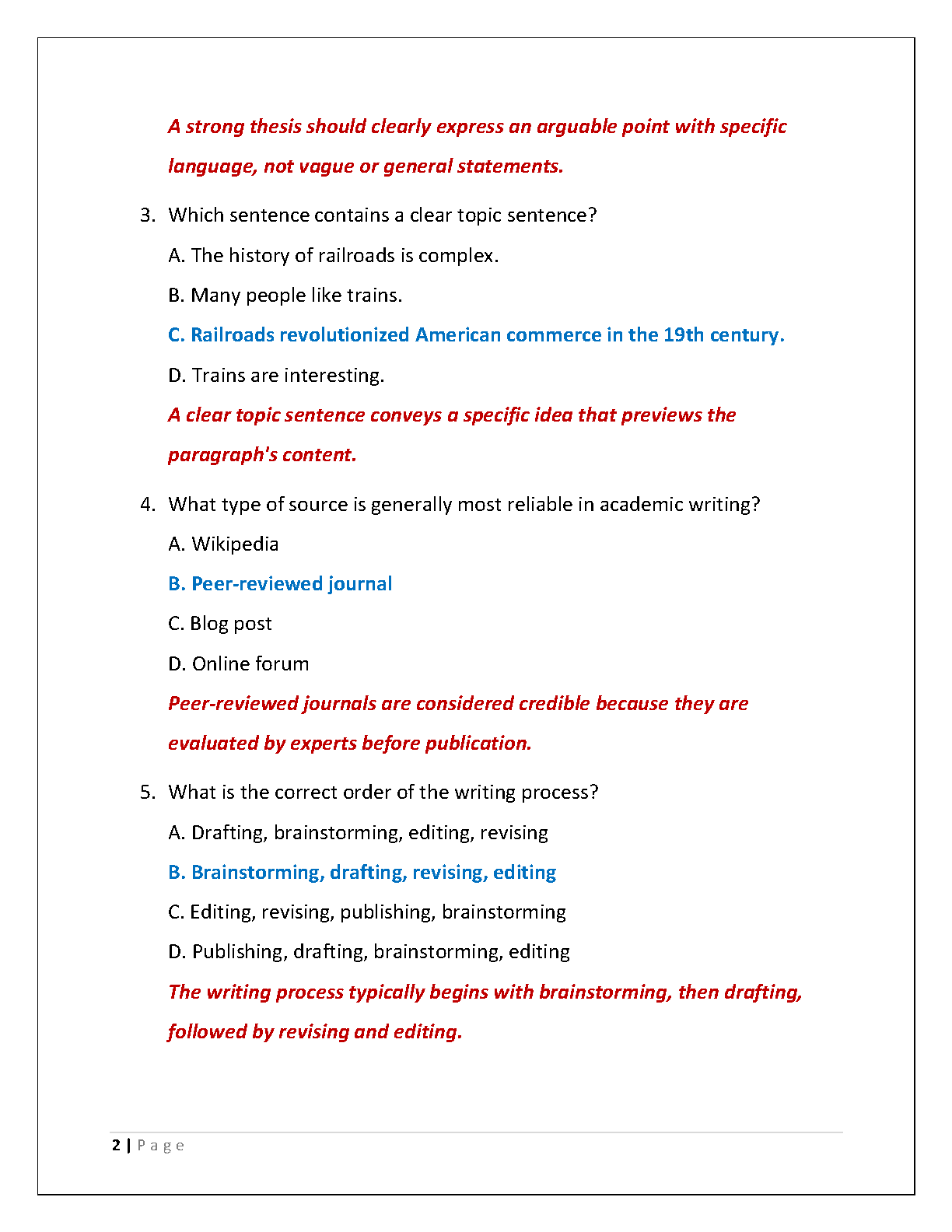 WGU C455 English Comp I Test Bank 2025 Questions & Answers