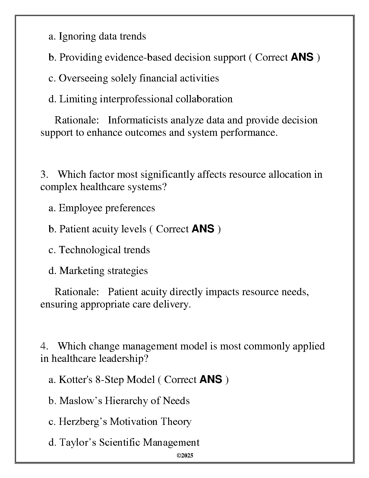 WGU NURS 5207 Leadership Management Q&A 2025 Review
