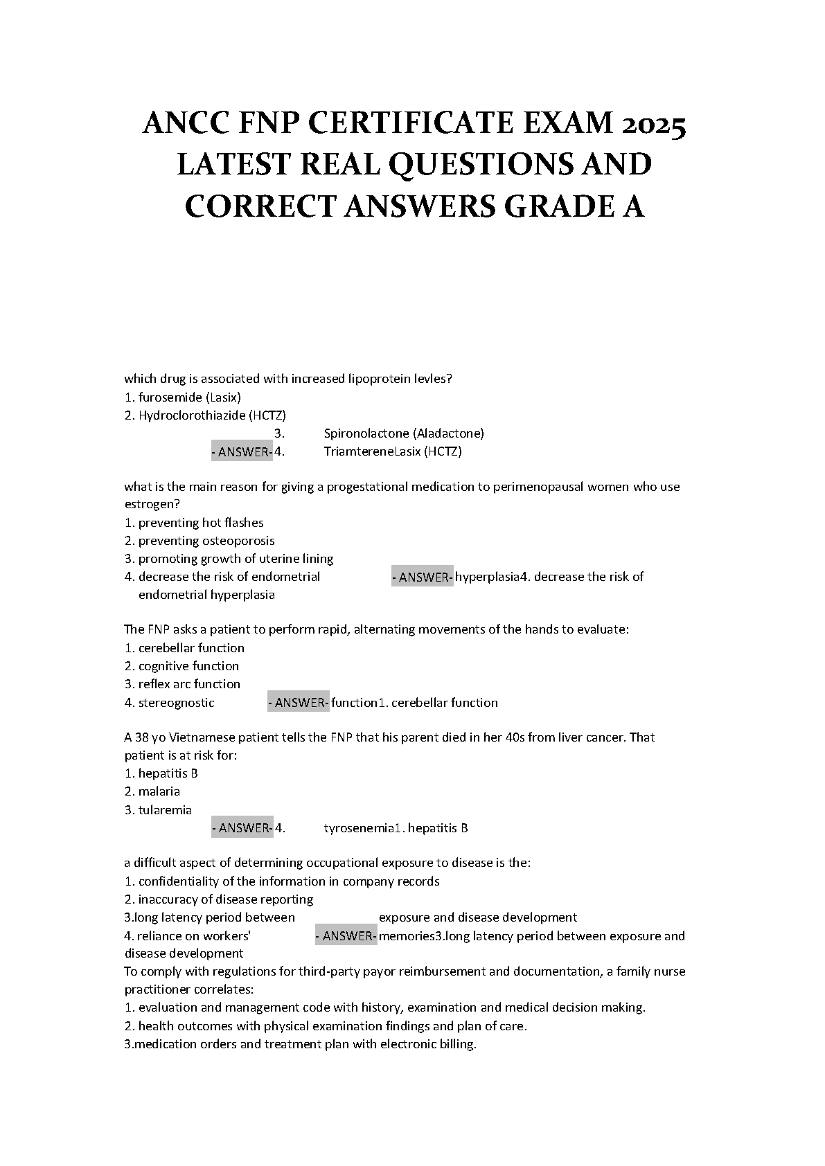 ANCC FNP Certification Exam Prep Questions 2026/27 IMG-1