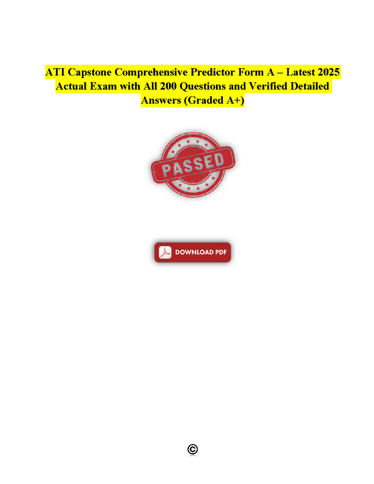 ATI Capstone Practice Exam 2025-2026 Questions