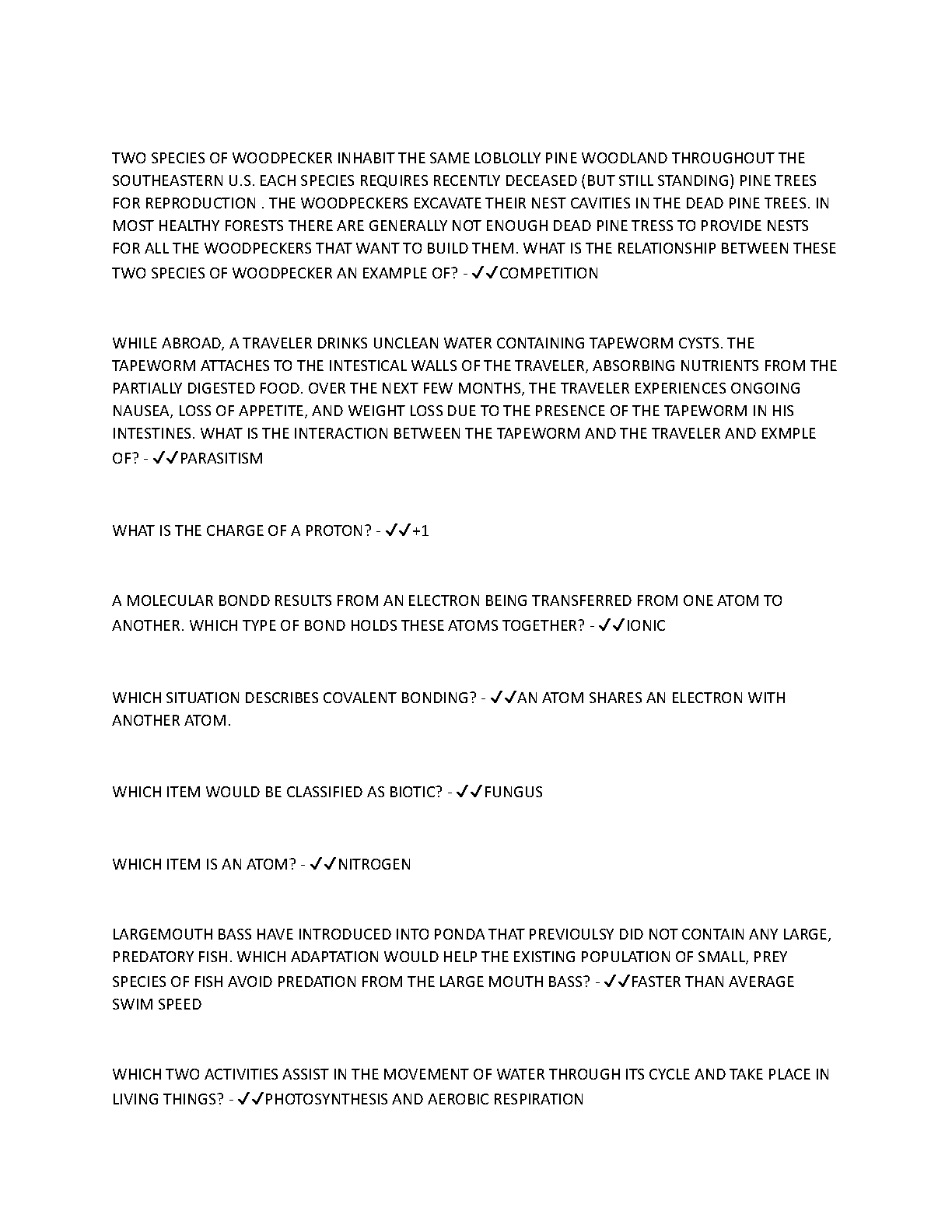 WUGU Intro to Biology C190 Study Guide 2024