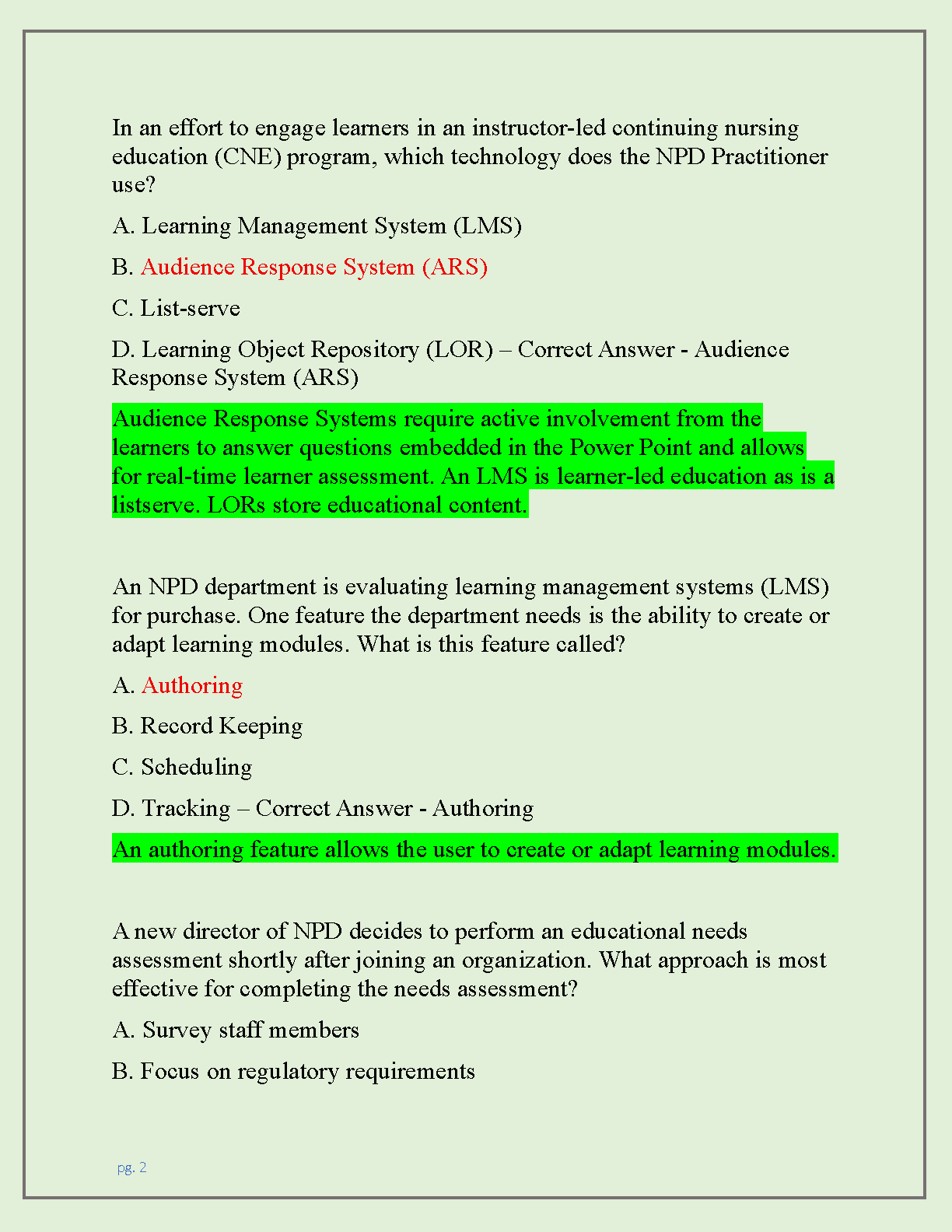 ANCC NPD 2026 Test Bank Verified Answers Practice Questions