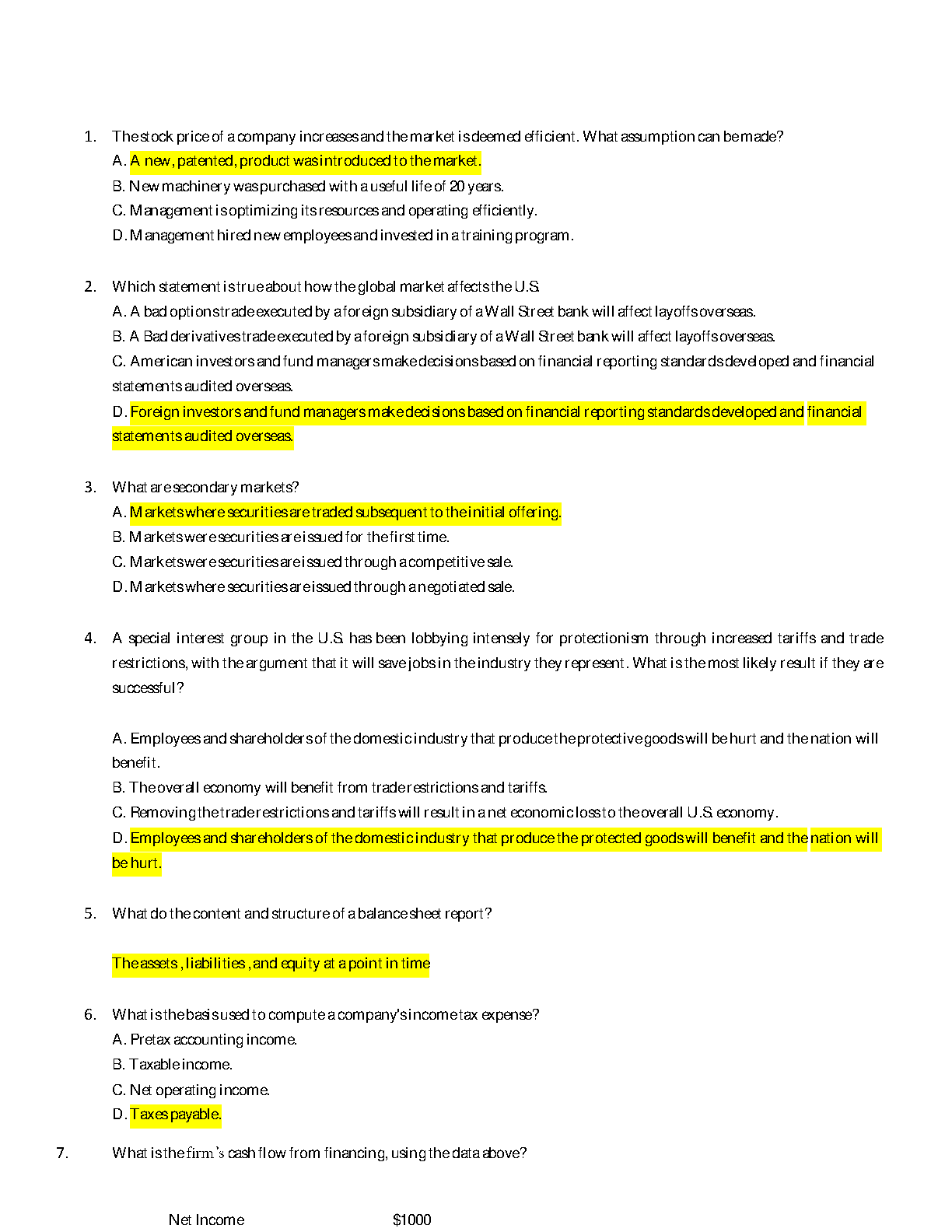 WGU C214 OA Financial Management Exam Questions and Answers