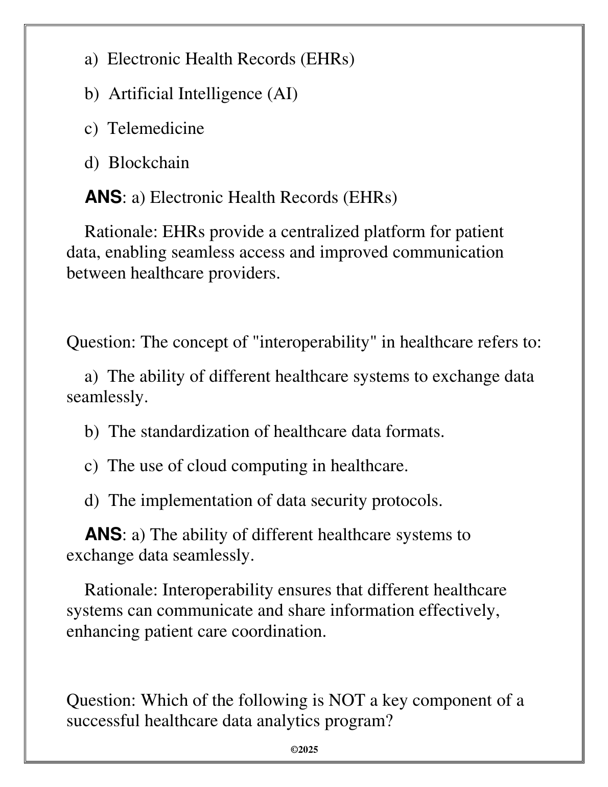 WGU HIM 2011 Healthcare Ecosystems 2025 Test Bank and FA Test Review IMG-3