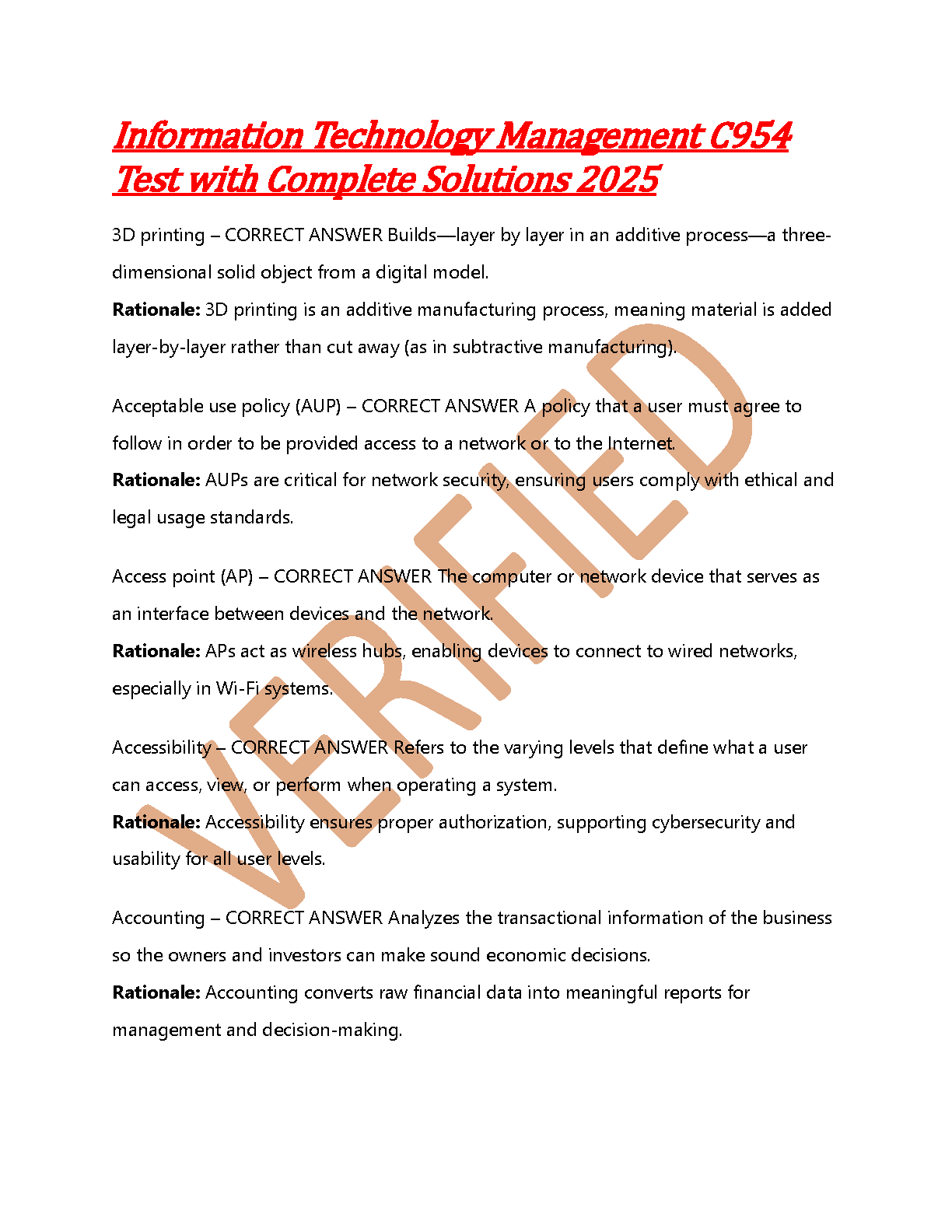 WGU C954 Information Technology Test Bank 2026 IMG-1
