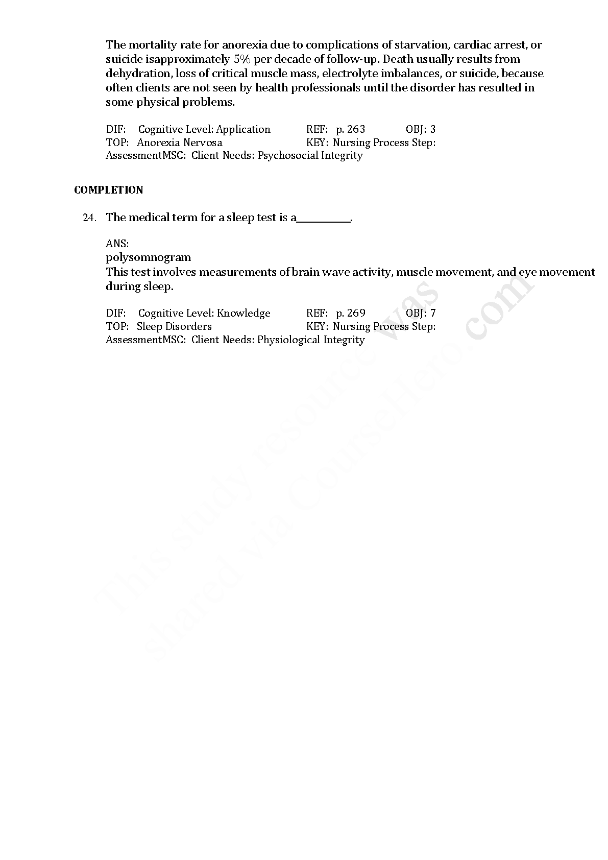 FOUNDATIONS OF MENTAL HEALTH CARE 6TH EDITION TEST BANK IMG-1