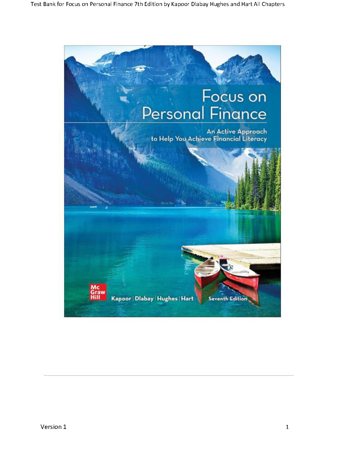 Focus On Personal Finance, 7th Edition - TEST BANK IMG-1