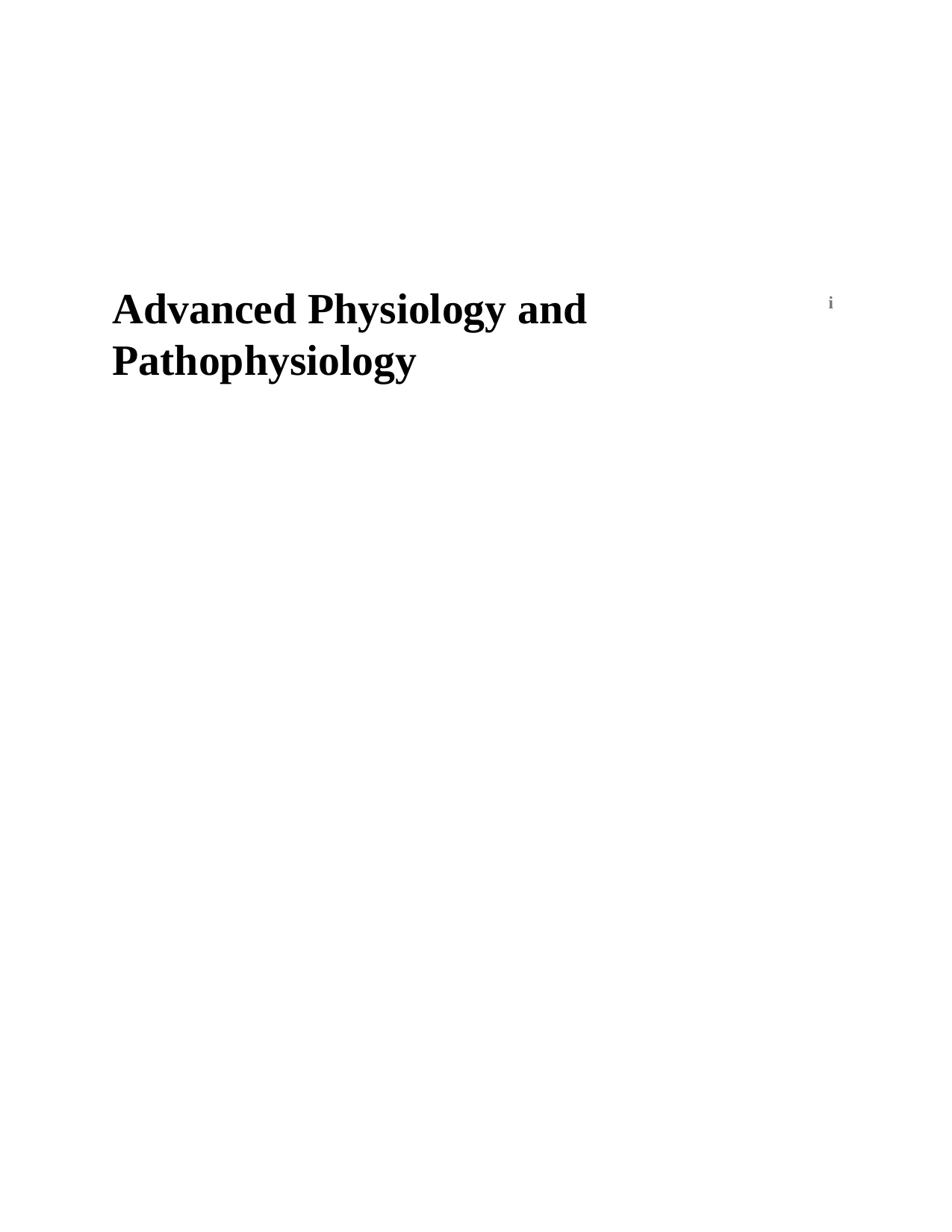 Advanced Physiology & Pathophysiology 1st Edition Test Bank