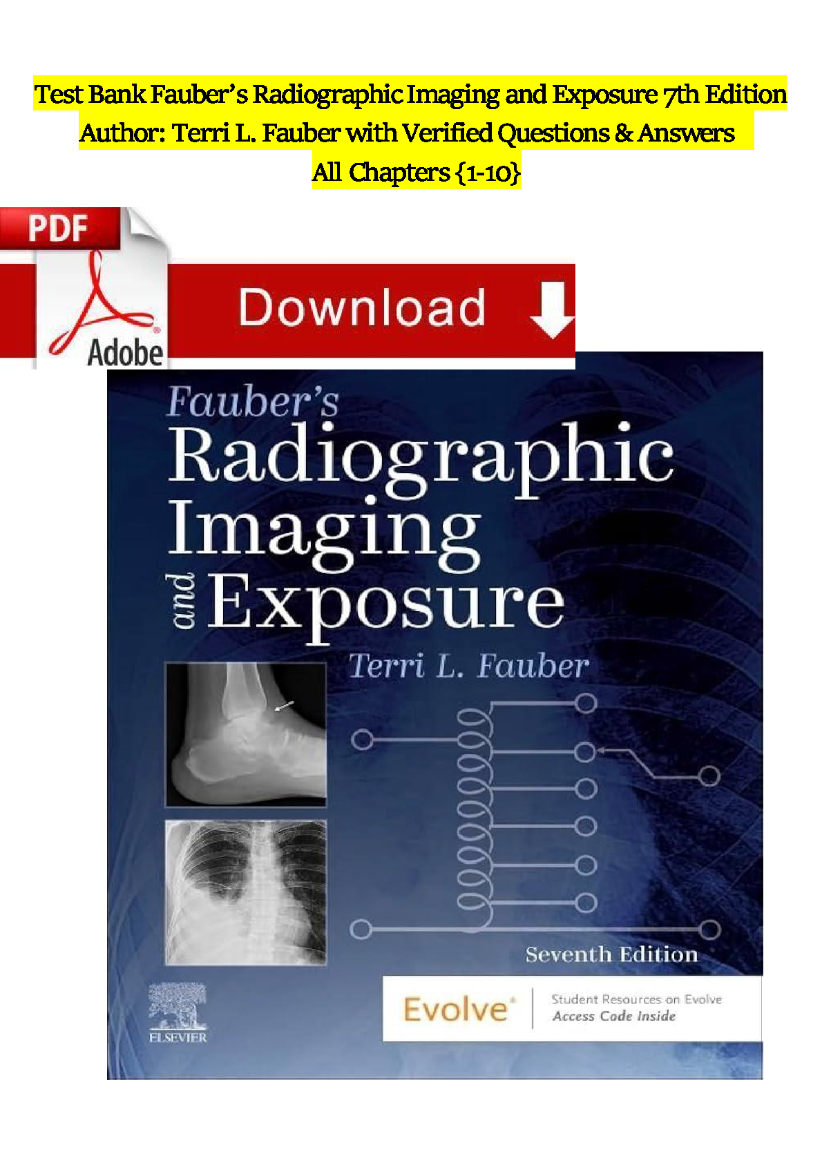 Fauber's Radiographic Imaging and Exposure, 7th Edition IMG-1