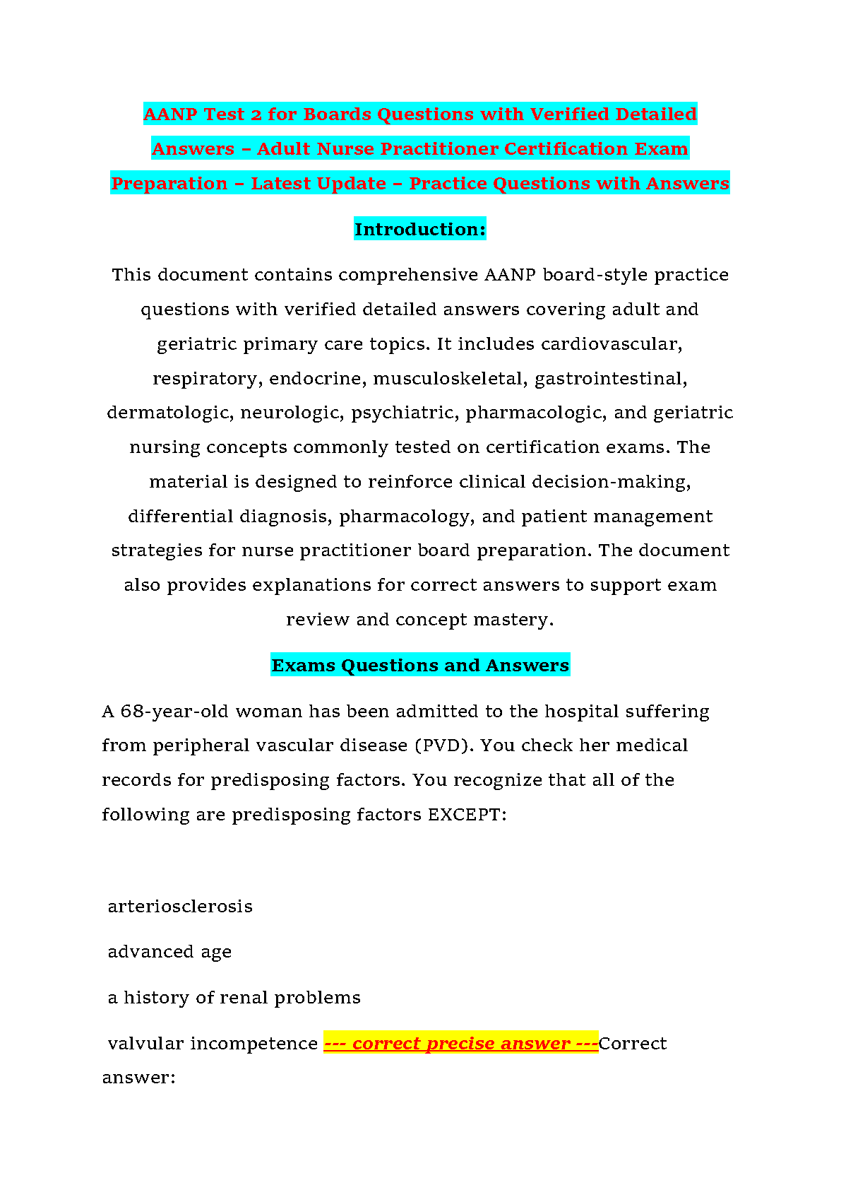 AANP ANP 2026-27 Practice Questions & Rationales