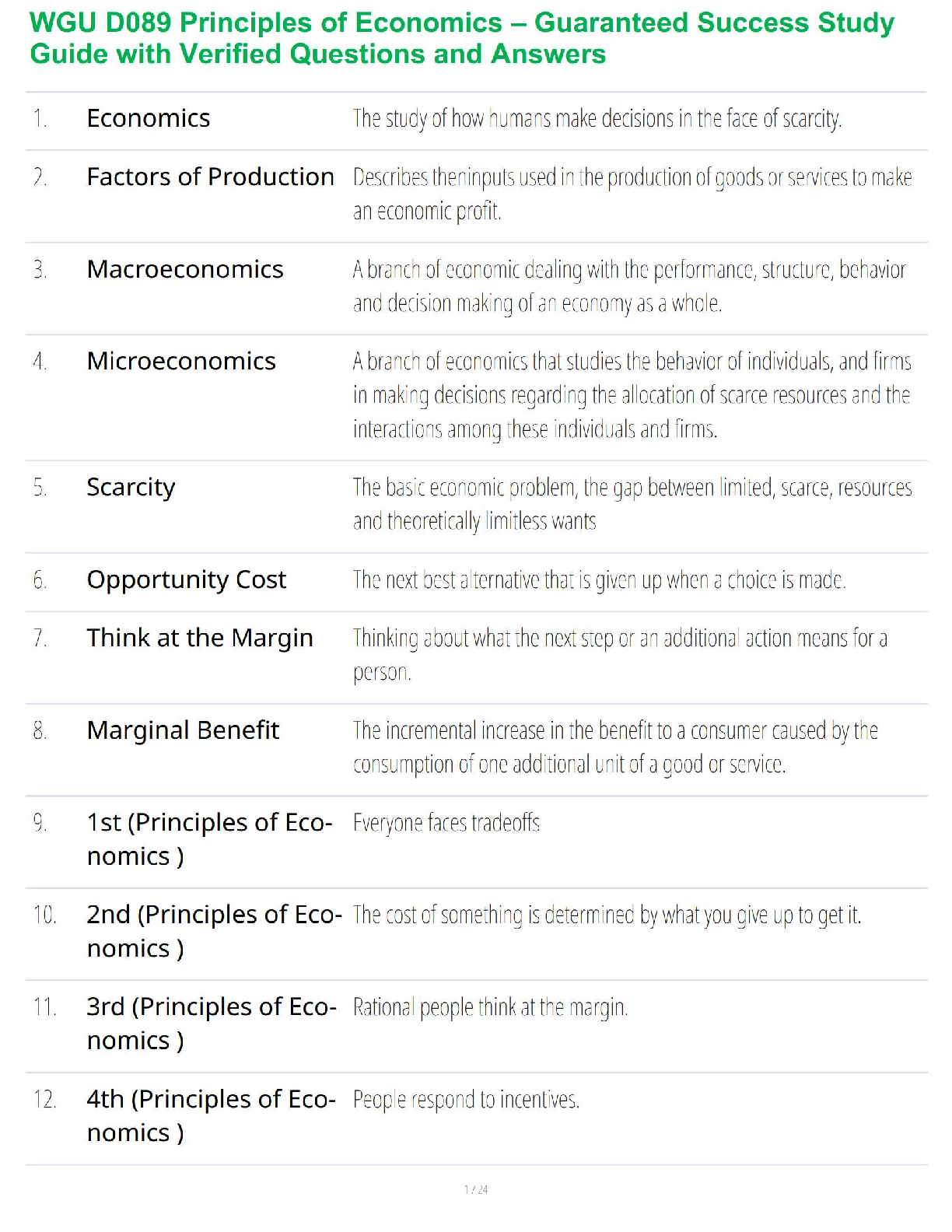 WGU D089 Economics Study Guide: Verified Q&A & Answers IMG-1