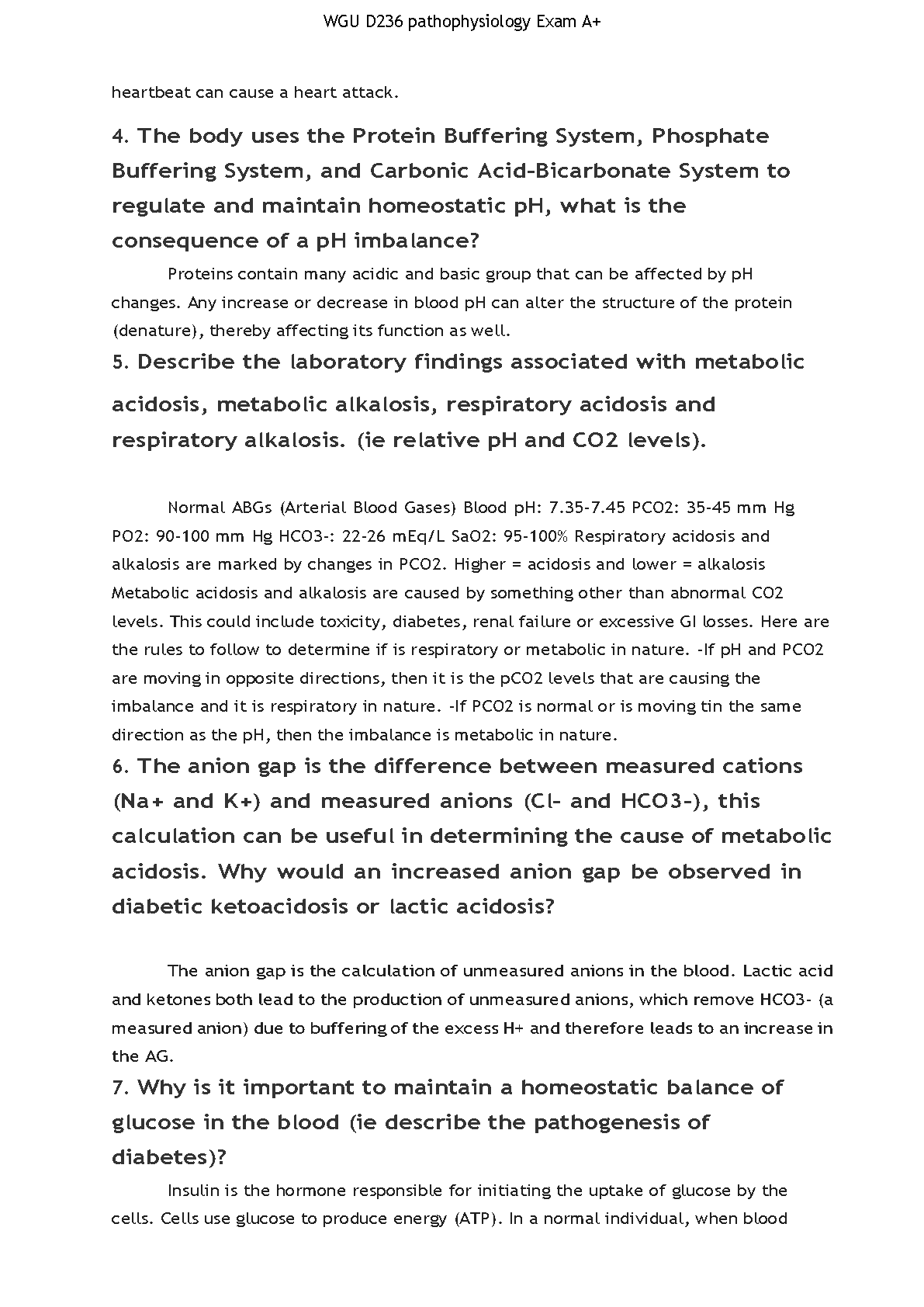 WGU D236 Pathophysiology Study Guide Verified Answers