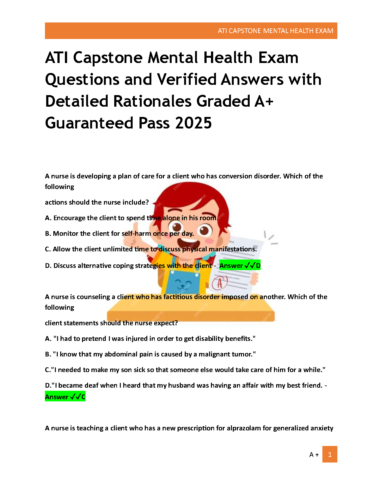 ATI Capstone Mental Health Exam Qs 2026/27 Guide