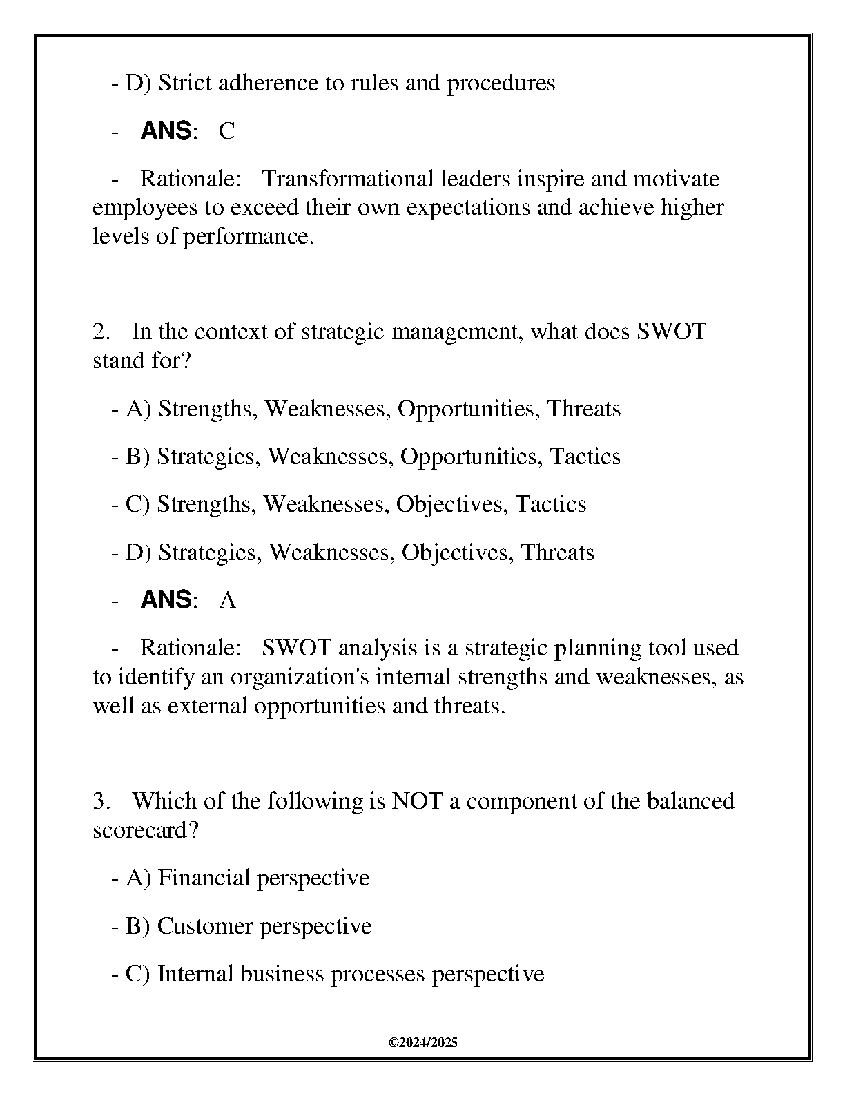 WGU C483 Principles of Management Final Q&A 2025