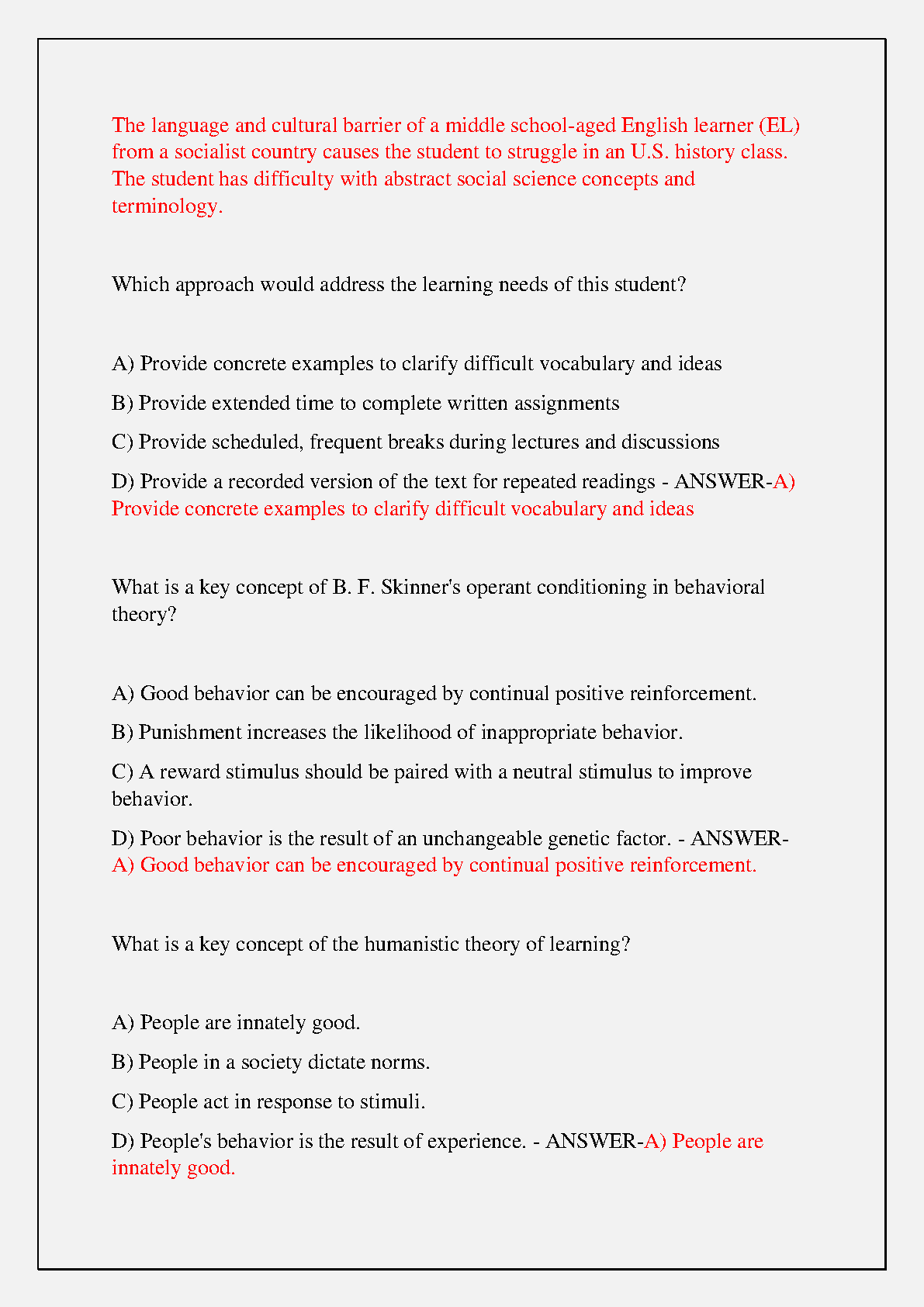 WGU D307 Child Psychology Study Guide with Verified Answers