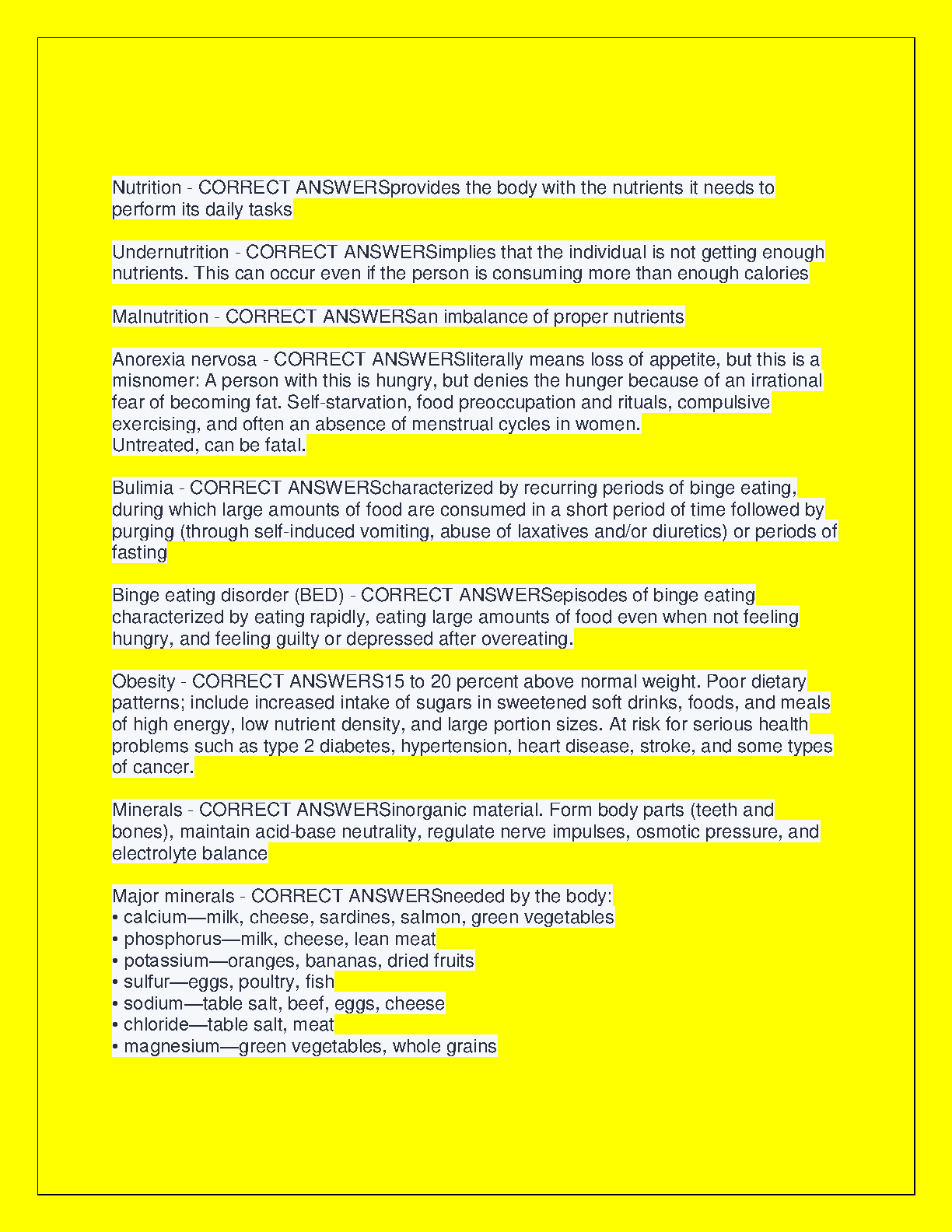 WGU C458 Health Wellness Fitness Study Guide with Answers