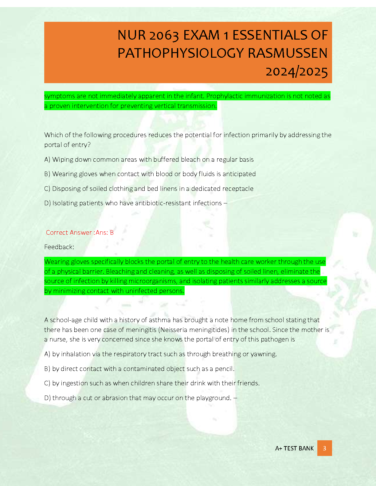 NUR 2063 Pathophysiology Exam 1 Test Bank 2024-2025 IMG-3