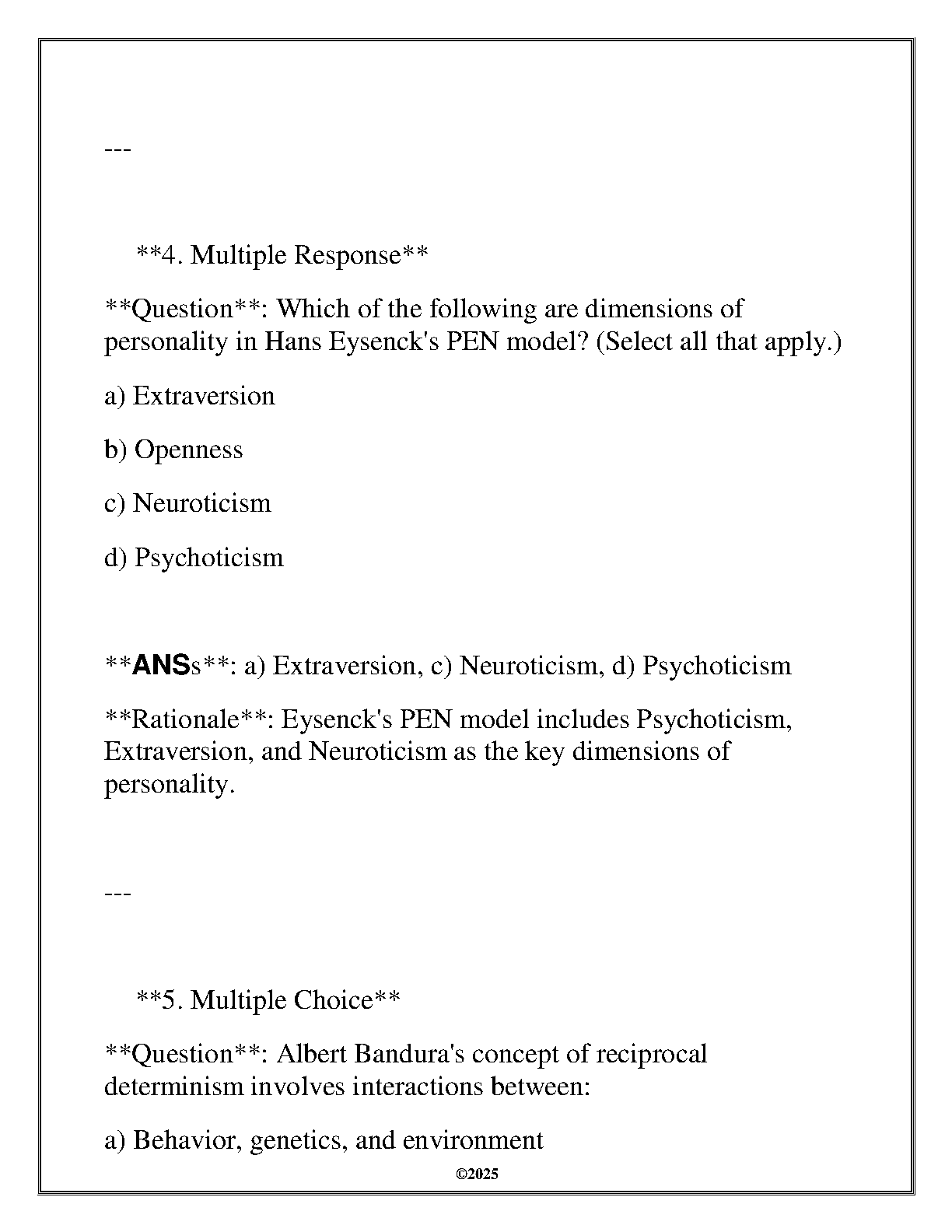 HLTH 3500 Theories of Personality Study Guide and FAQ IMG-3