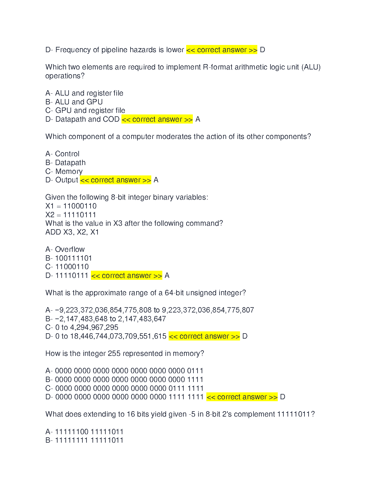 WGU C952 Computer Architecture Study Guide 2024-25