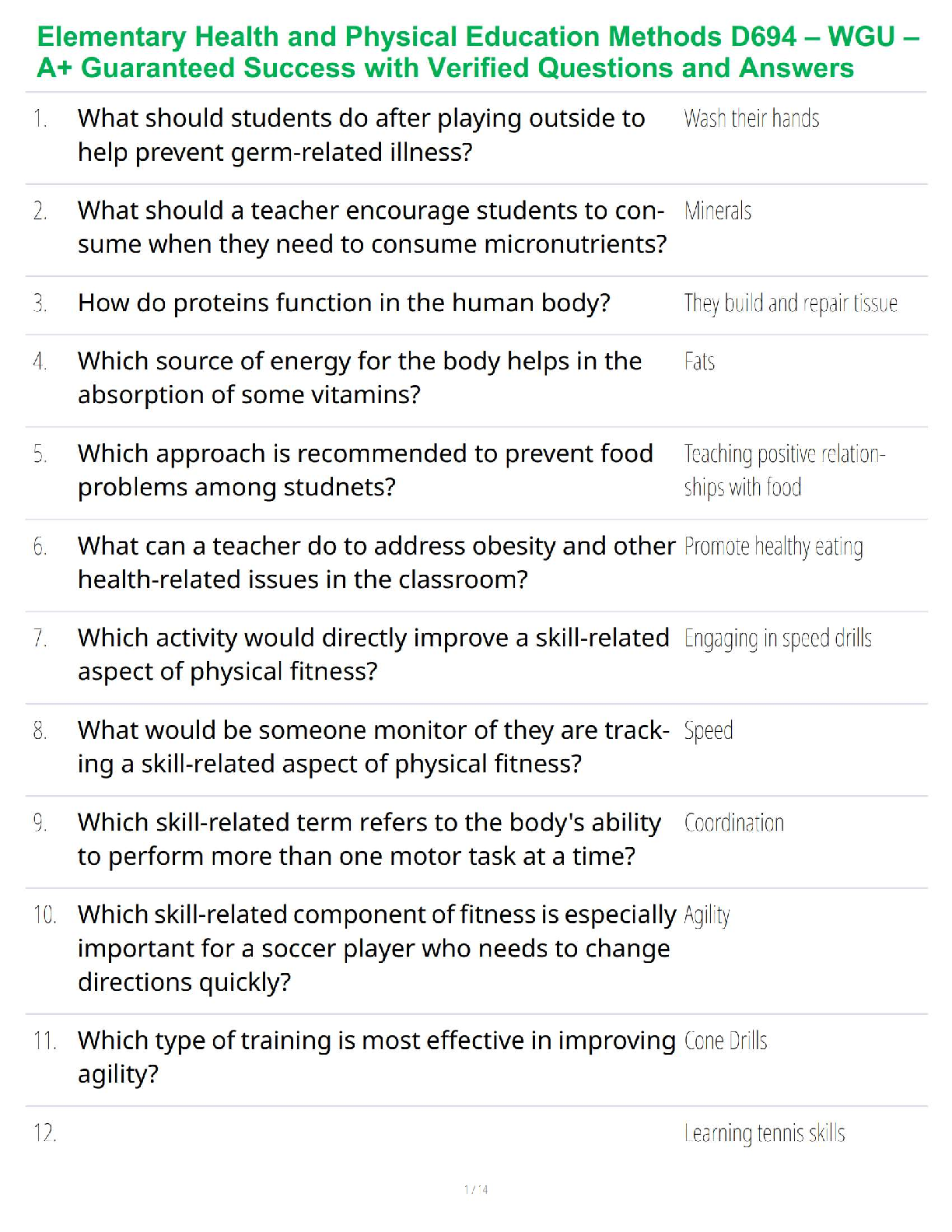 WGU D694 Exam Questions Answers 2025 Health PE Methods IMG-1