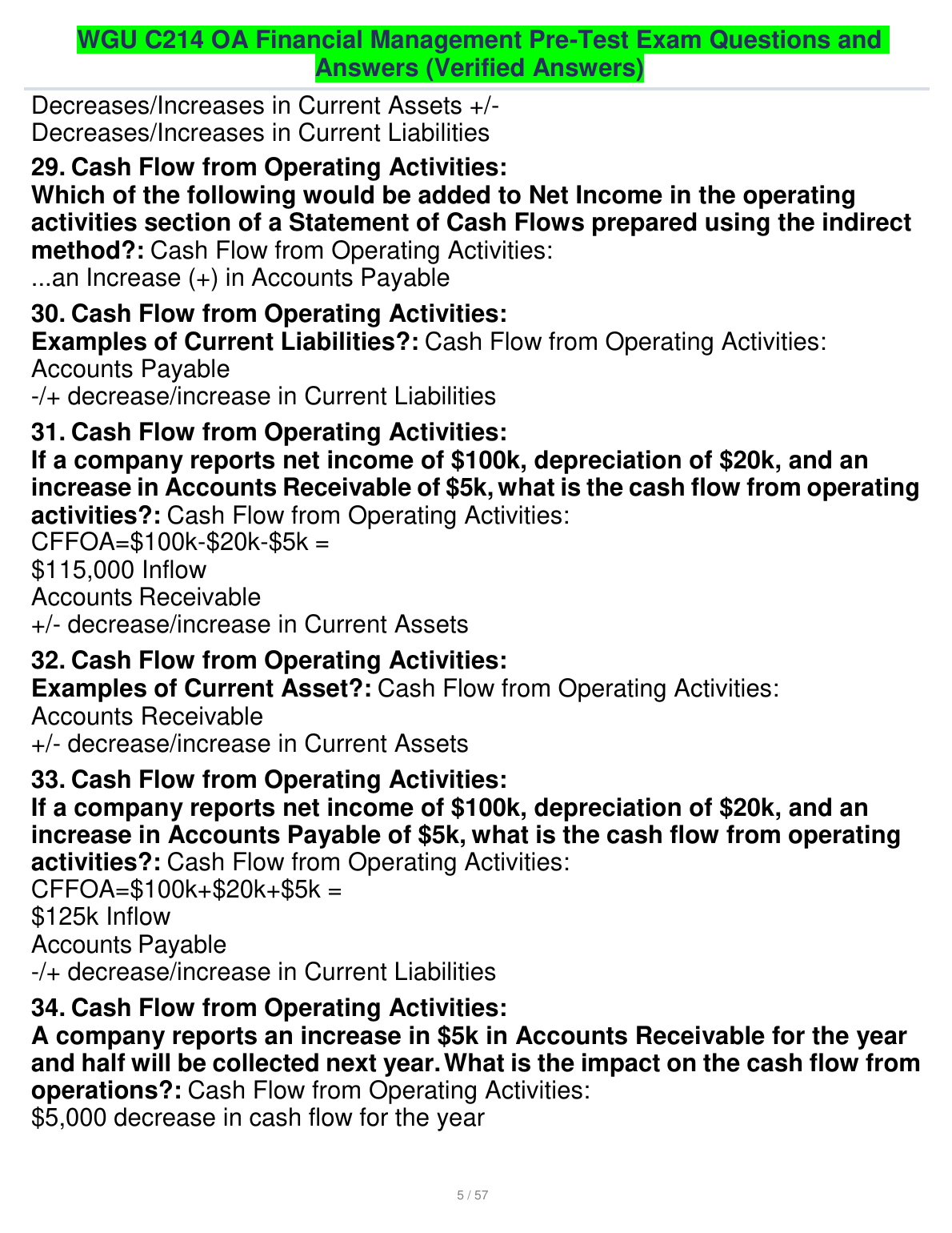 WGU C214 Financial Mgmt Pre-Test QA & Verified Answers 2023/2024