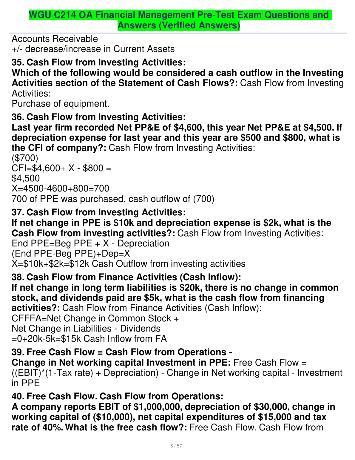 WGU C214 Financial Mgmt Pre-Test QA & Verified Answers 2023/2024 IMG-3