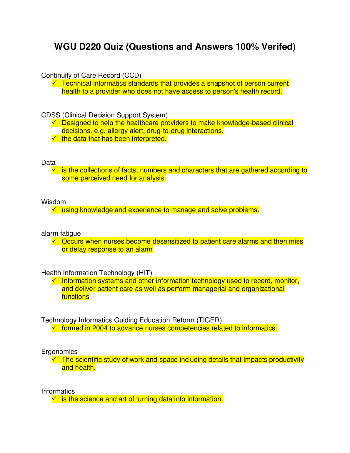WGU D220 Quiz Questions & Answers | Verified Study Resource