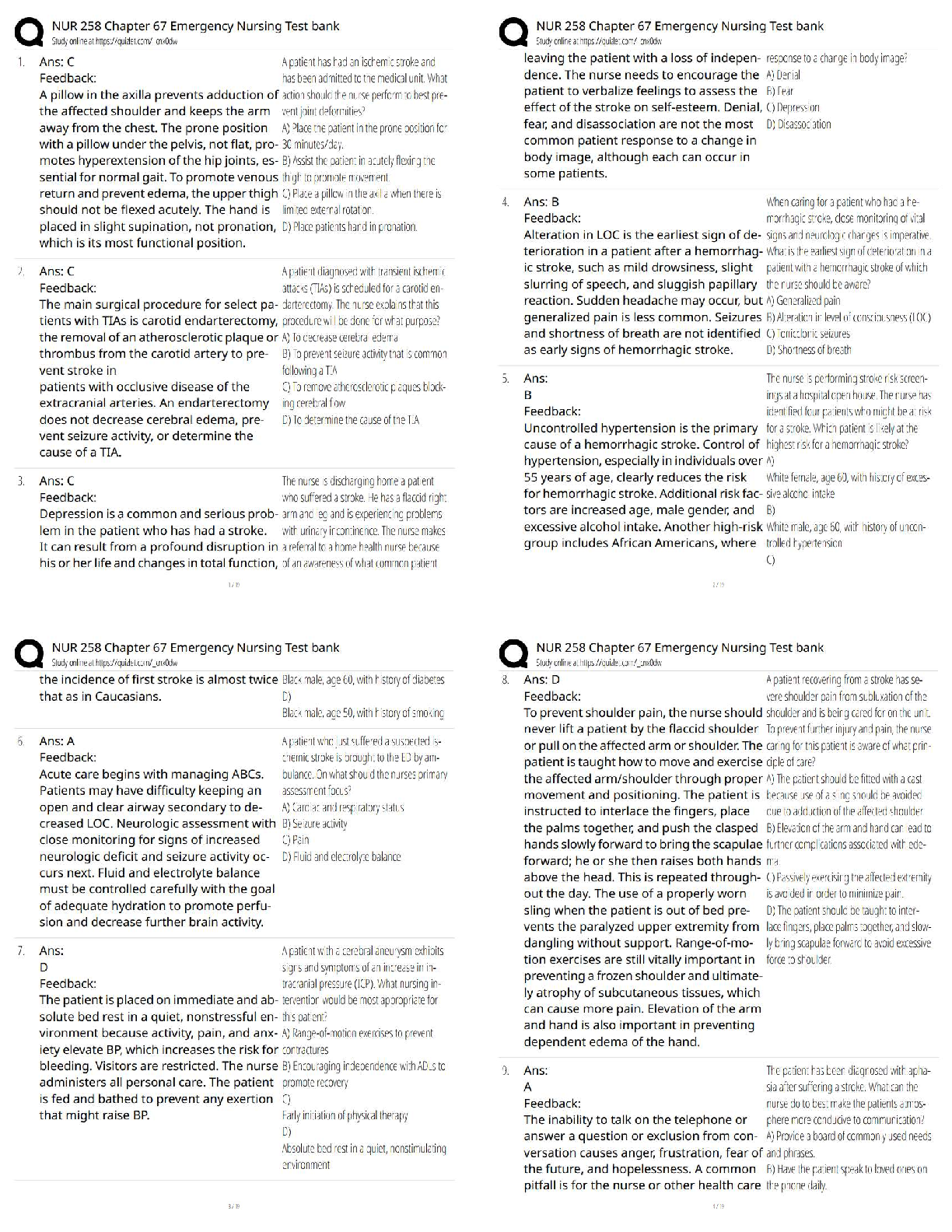 Emergency Nursing Ch. 67 Test Bank Lewis Med Surg 2026/2027 IMG-1