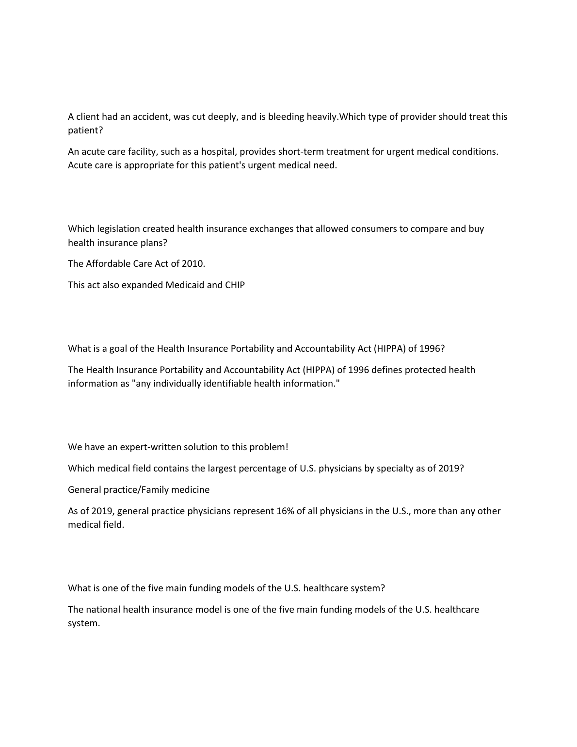 WGU D391 Healthcare Ecosystems Exam Q&A 2025