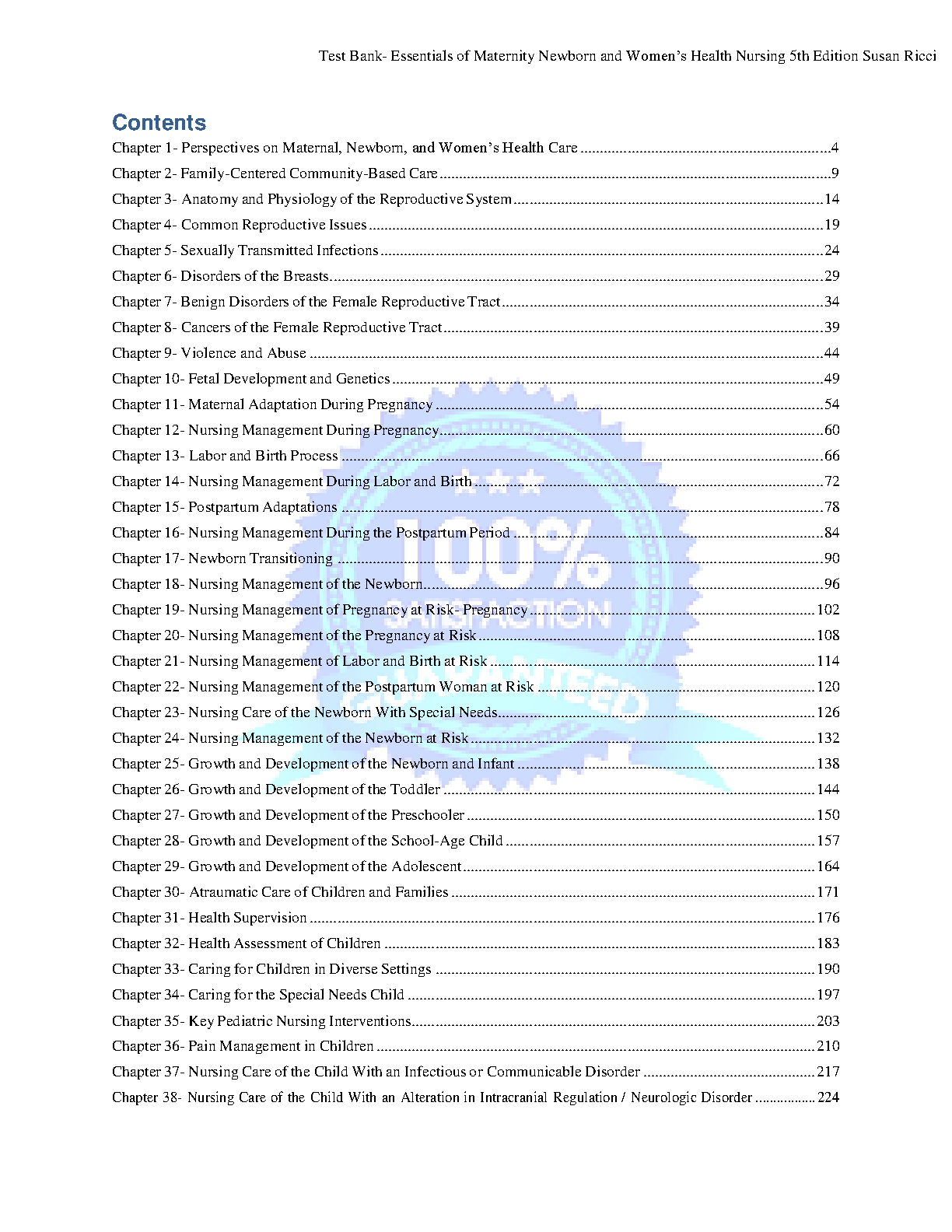 Maternity Nursing Test Bank 5th Ed 2026/27 Ricci Kyle Exam Prep