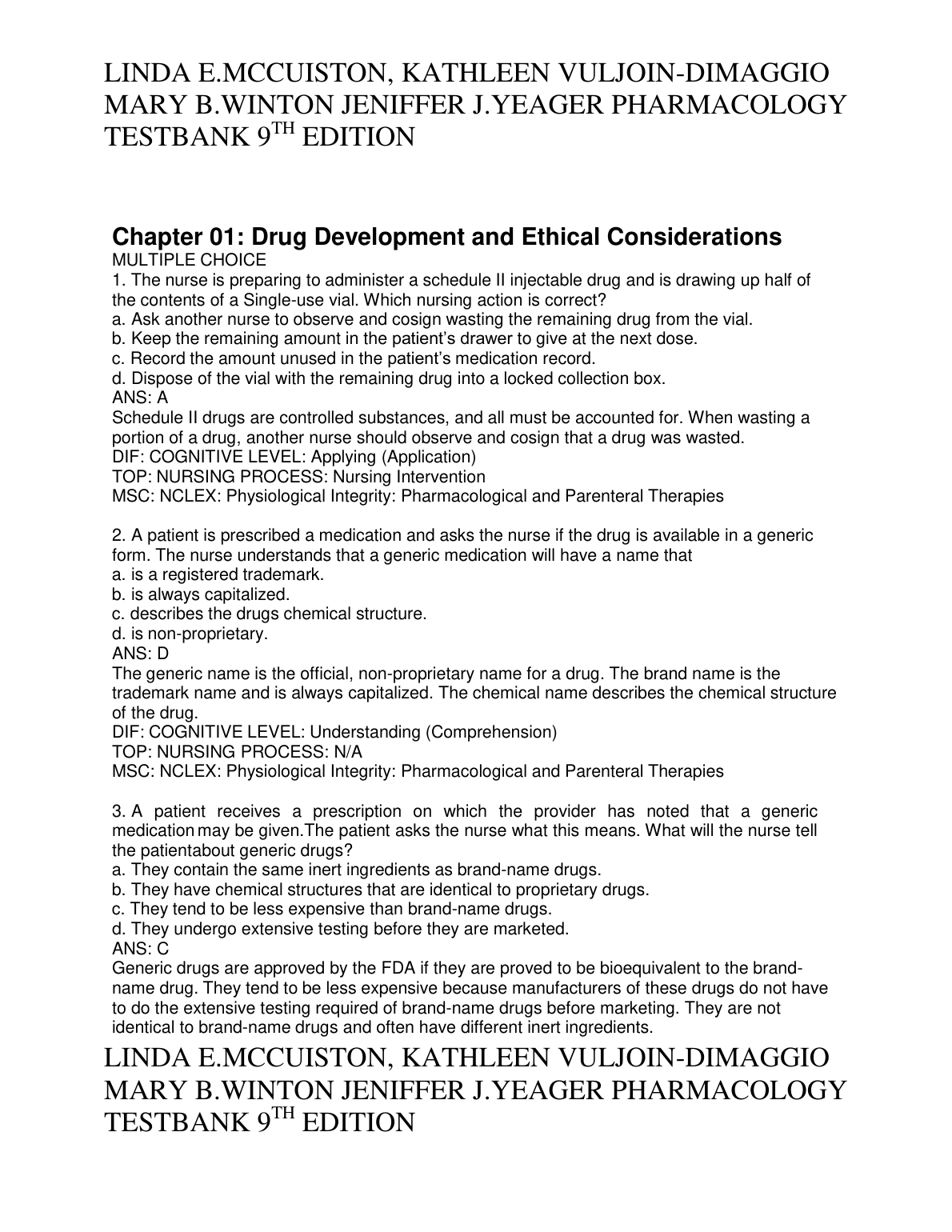 Pharmacology Test Bank 9th Ed Nursing 2026/27 IMG-1