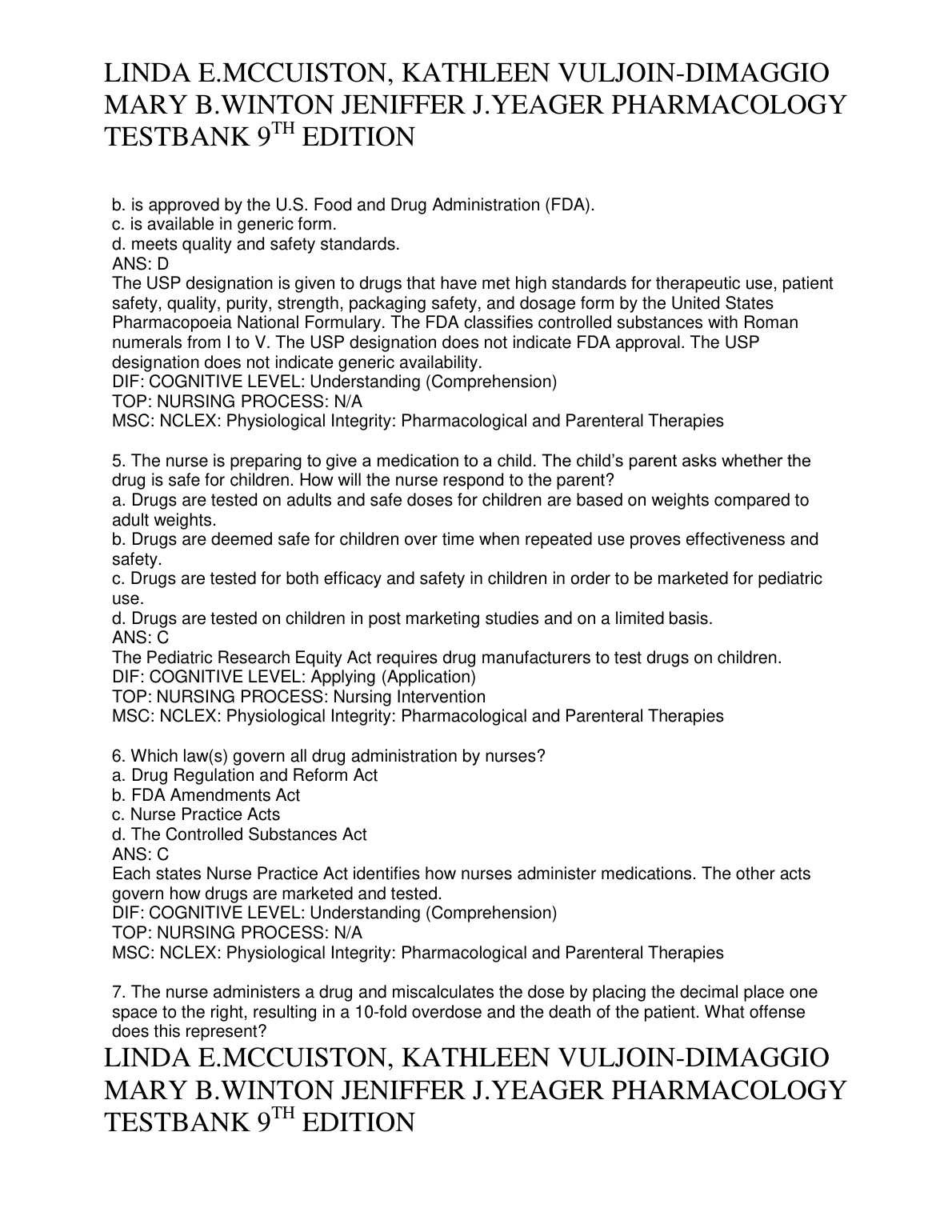 Pharmacology Test Bank 9th Ed Nursing 2026/27 IMG-3