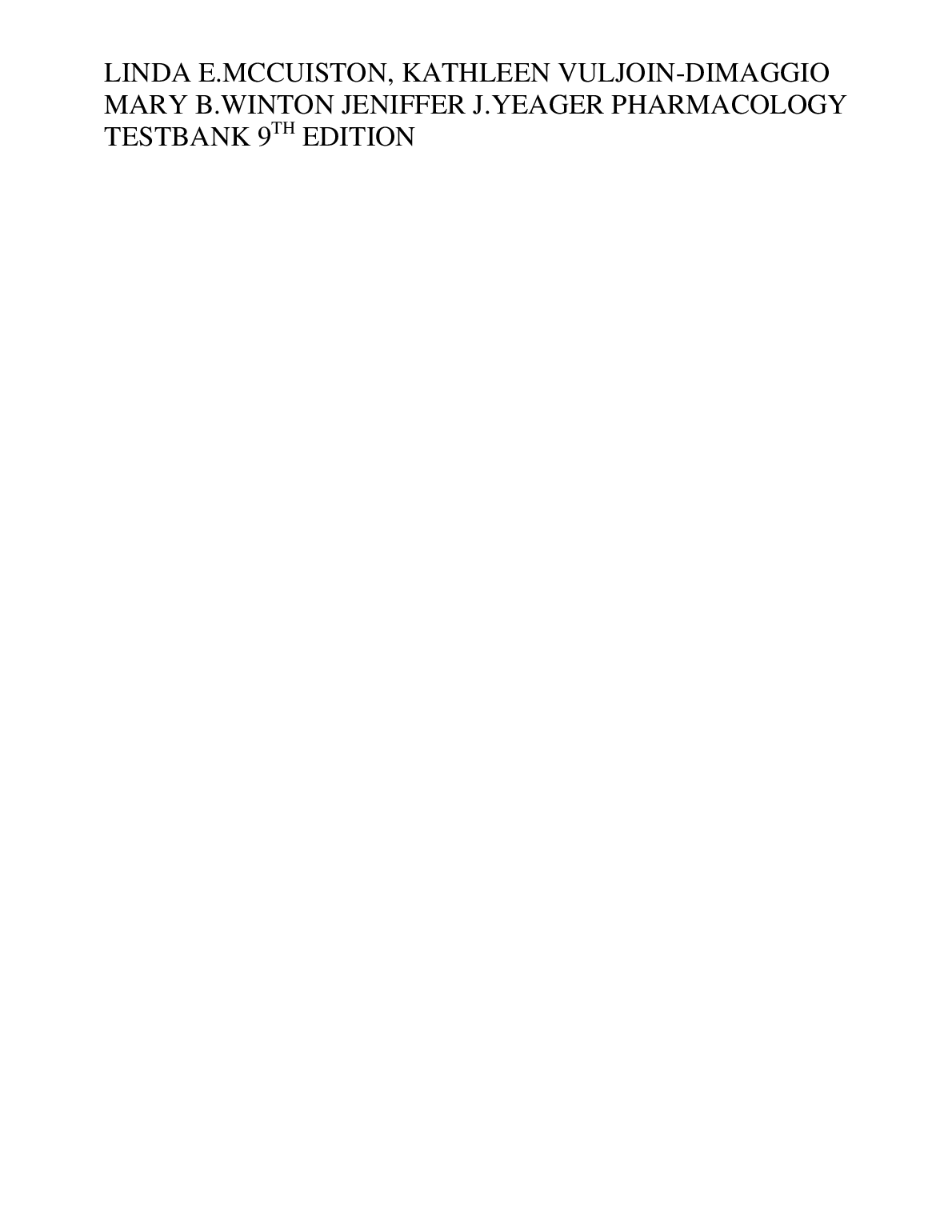 Pharmacology Test Bank 9th Ed Nursing 2026/27