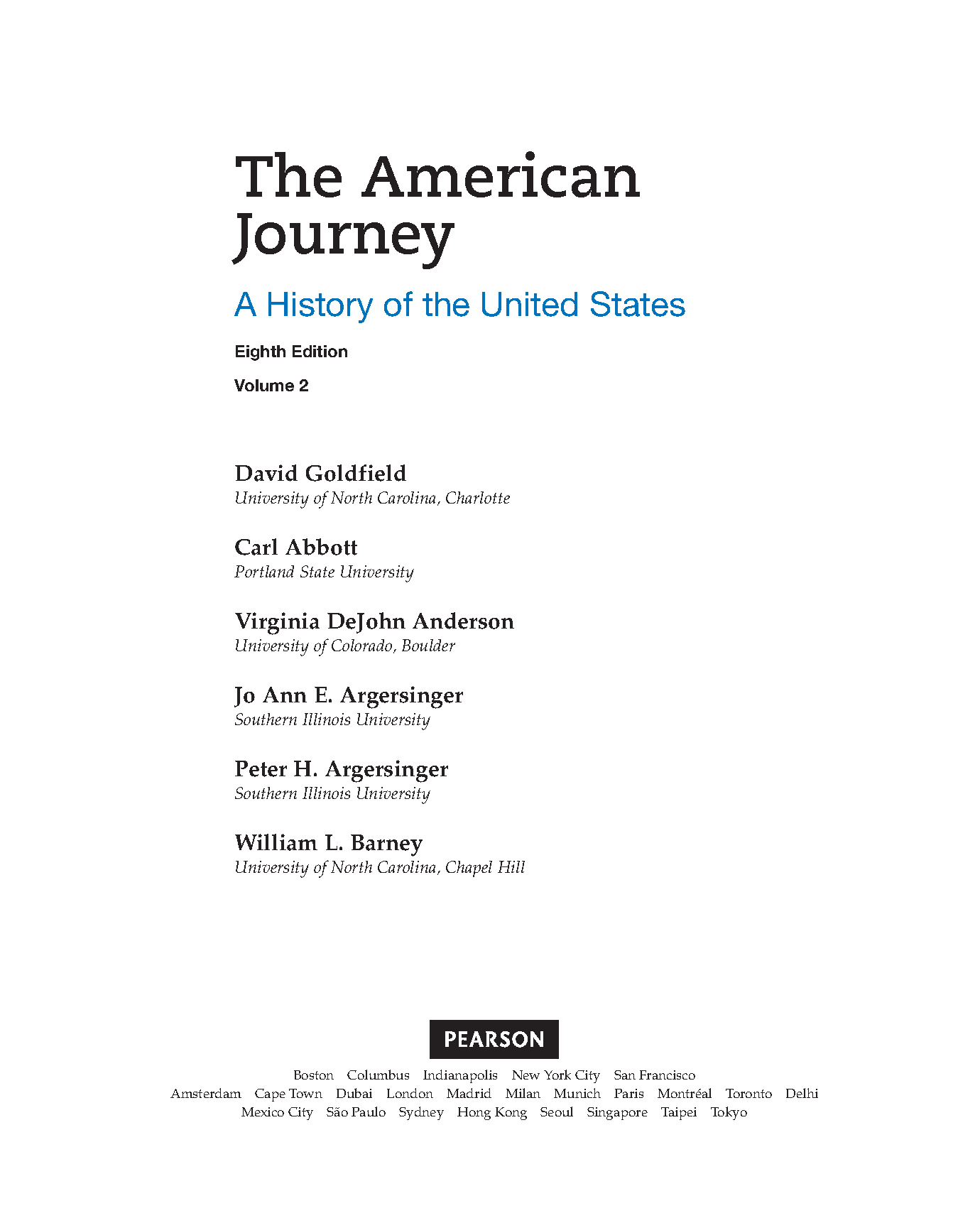 American Journey Vol 2 US History Test Bank