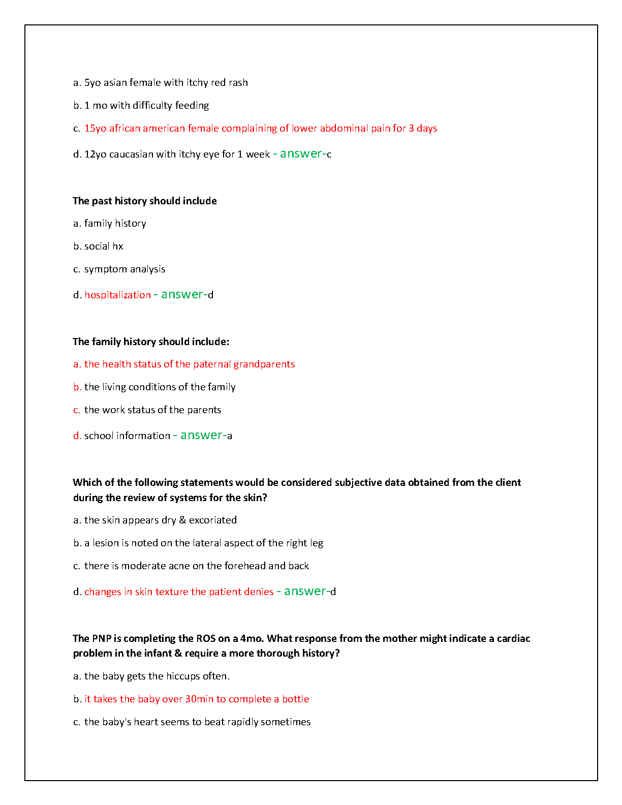 Pediatric FNP Test Bank 2025 1200 Questions