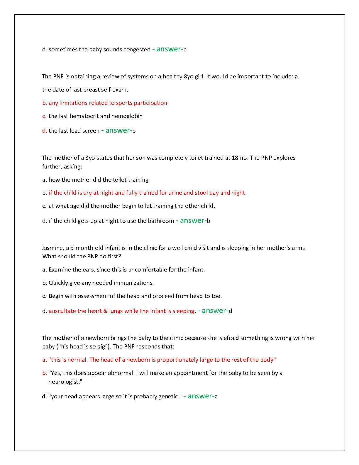 Pediatric FNP Test Bank 2025 1200 Questions IMG-3