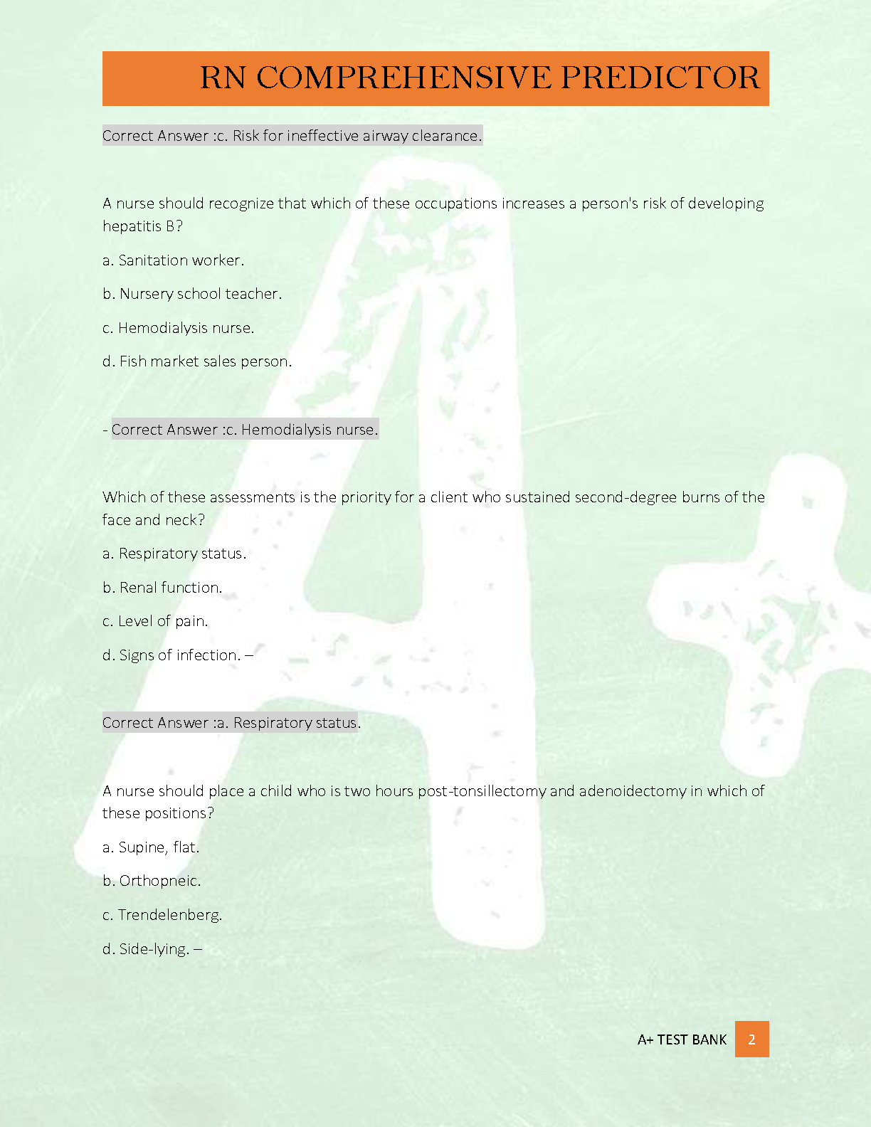 ATI RN Predictor B Test Bank 2025-26 NGN Edition